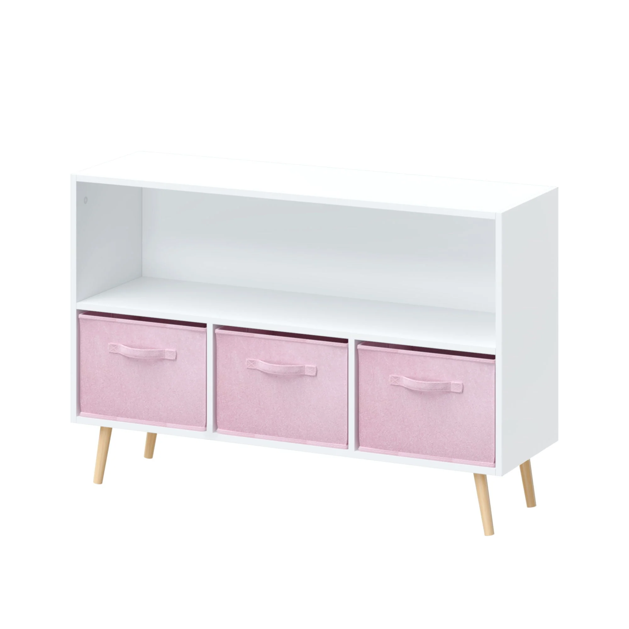 Bookcase With Collapsible Drawers, Book Display Organizer - Image 2
