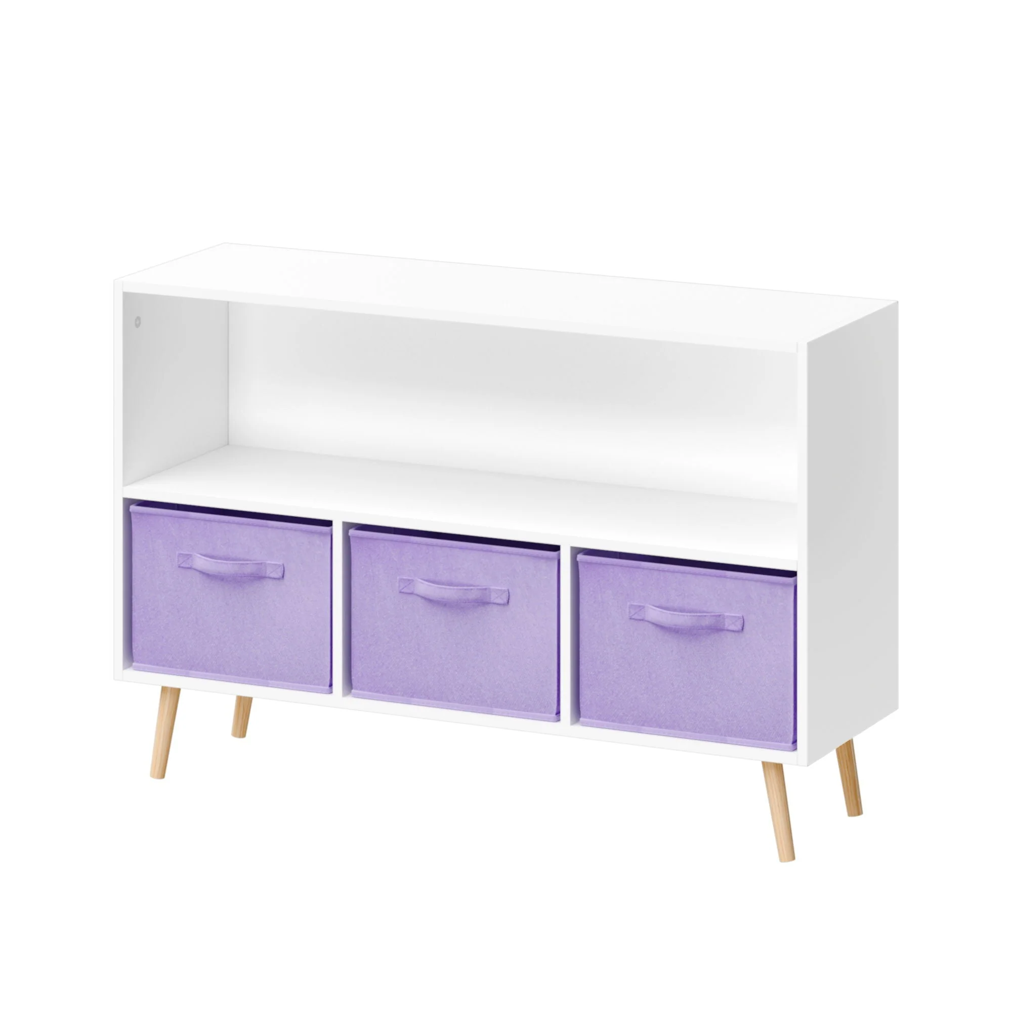 Bookcase With Collapsible Drawers, Book Display Organizer - Image 3