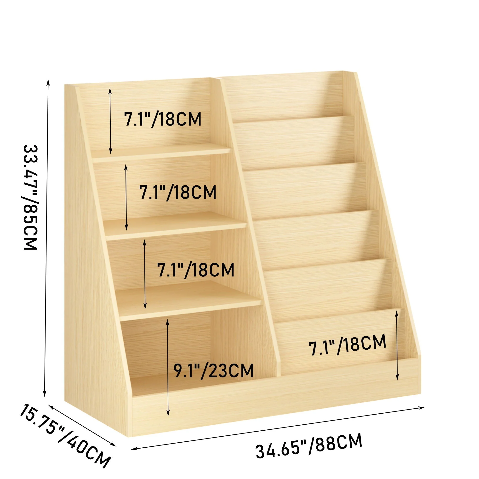 Bookshelf And Toy Storage Organizer, 4 Tier Bookcase With Display Stand For Playroom - Image 12