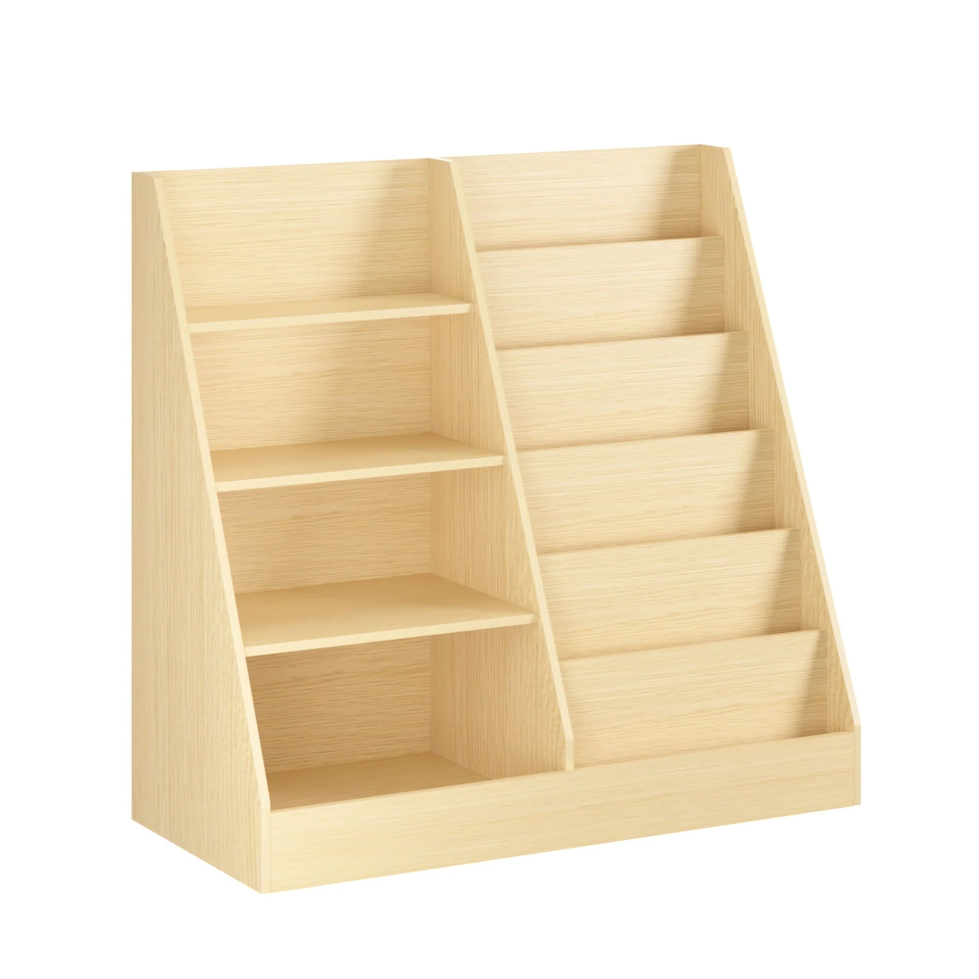 Bookshelf And Toy Storage Organizer, 4 Tier Bookcase With Display Stand For Playroom - Image 3