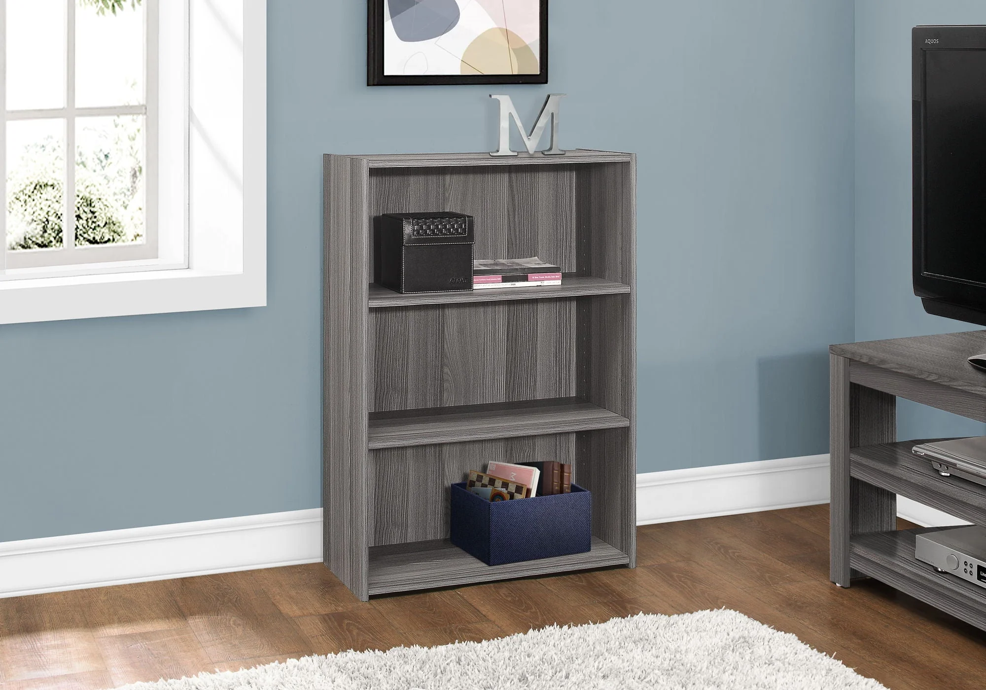 Bookshelf, Bookcase, 4 Tier, For Office, Transitional - Image 4