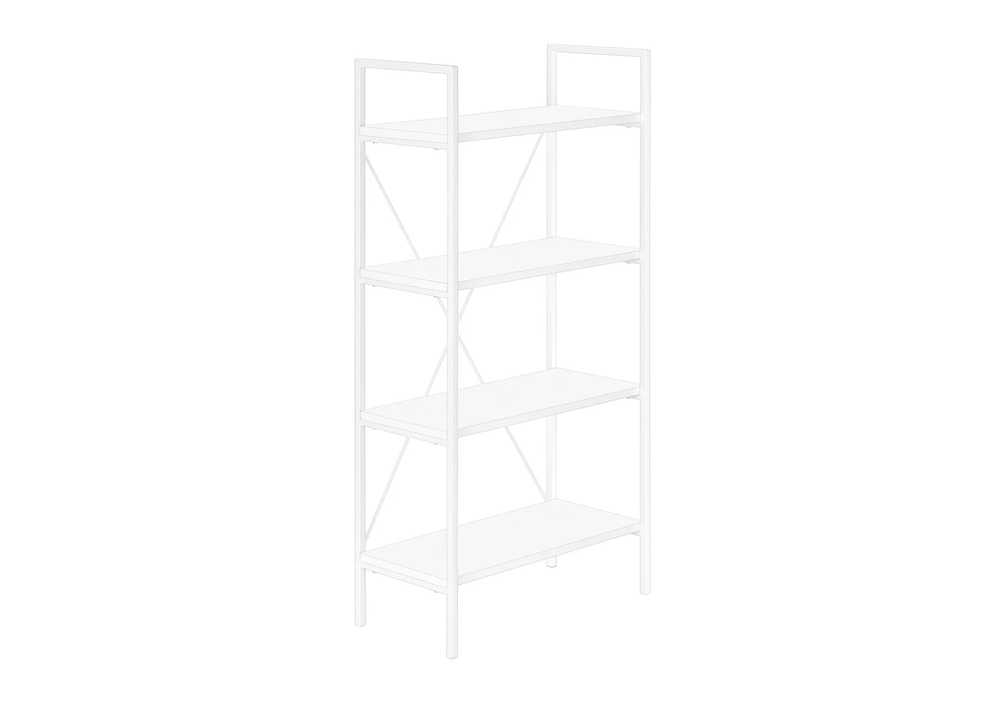 Bookshelf, Bookcase, 4 Tier, Office, Bedroom, Contemporary, Modern - Image 5