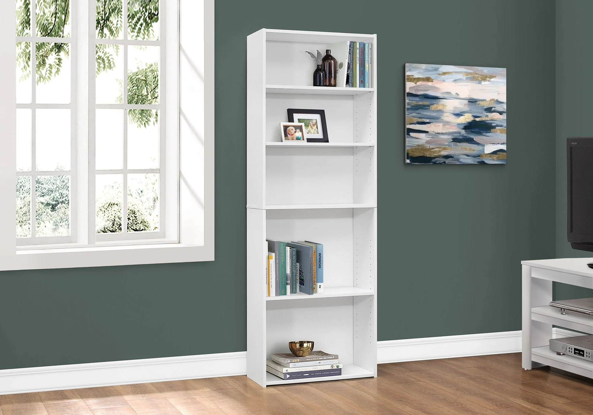 Bookshelf, Bookcase, 6 Tier, For Office, Transitional - Image 10