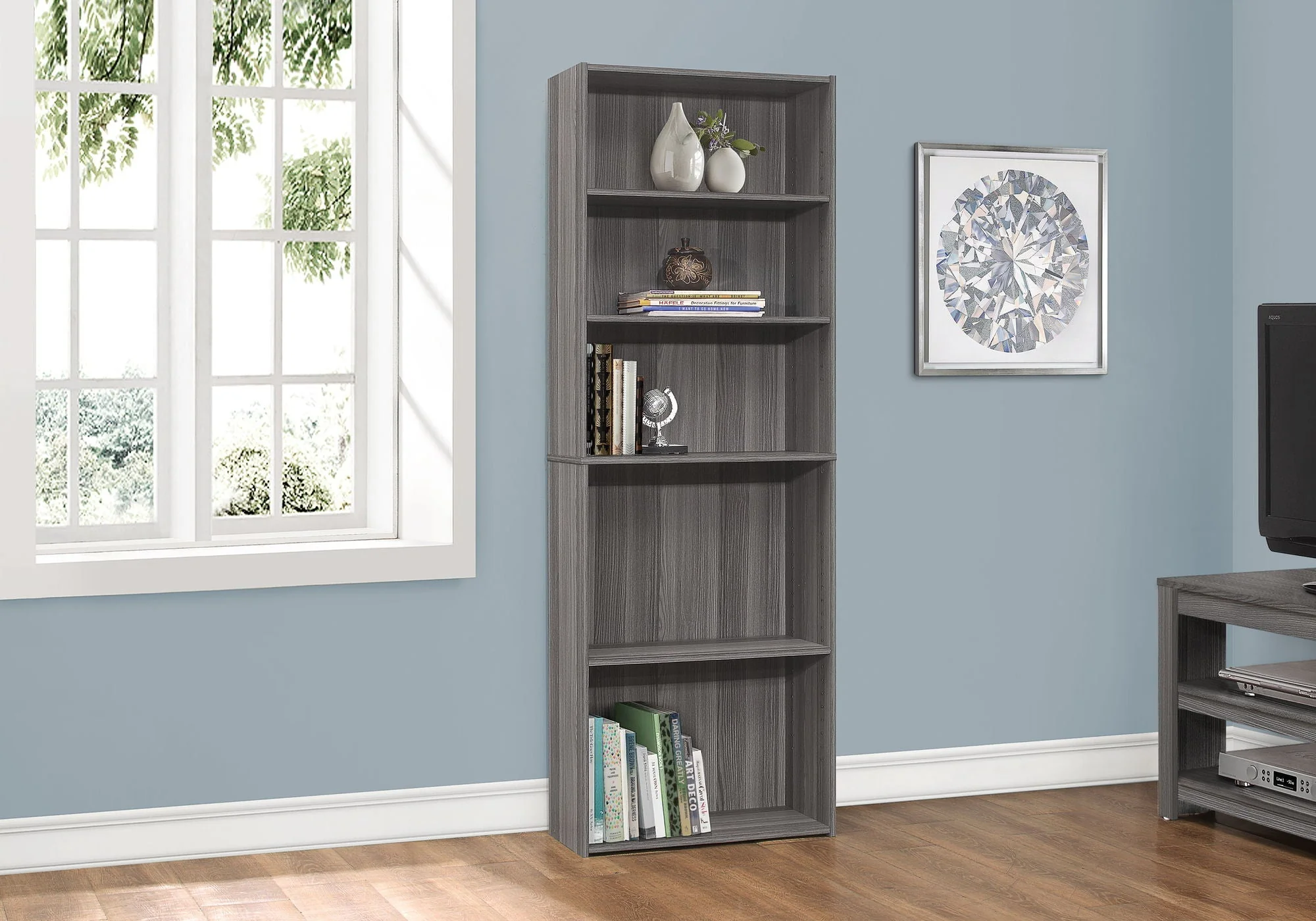 Bookshelf, Bookcase, 6 Tier, For Office, Transitional - Image 14