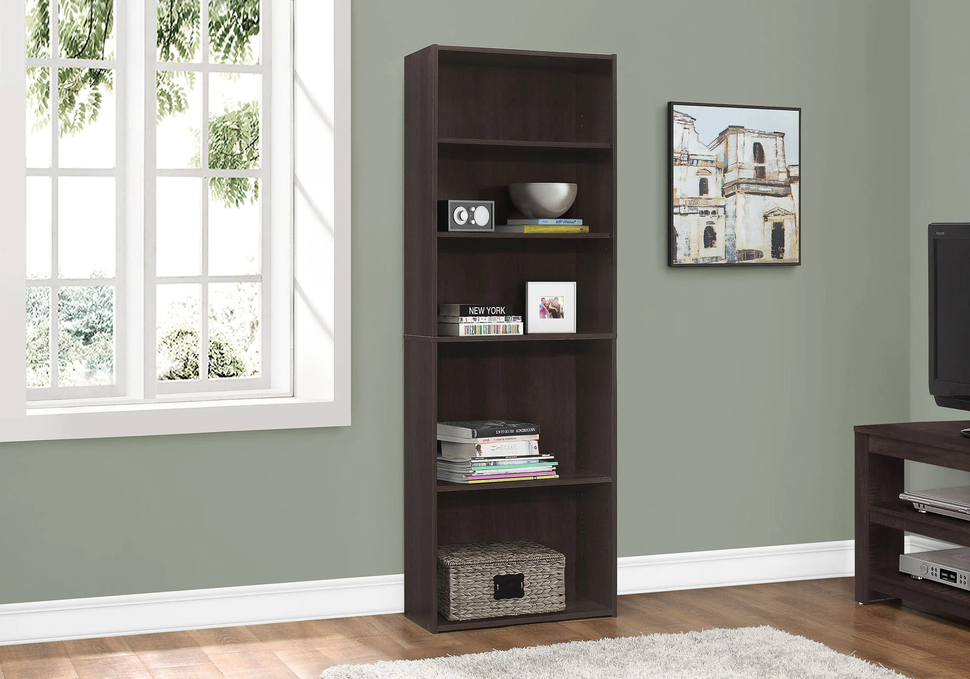 Bookshelf, Bookcase, 6 Tier, For Office, Transitional - Image 9