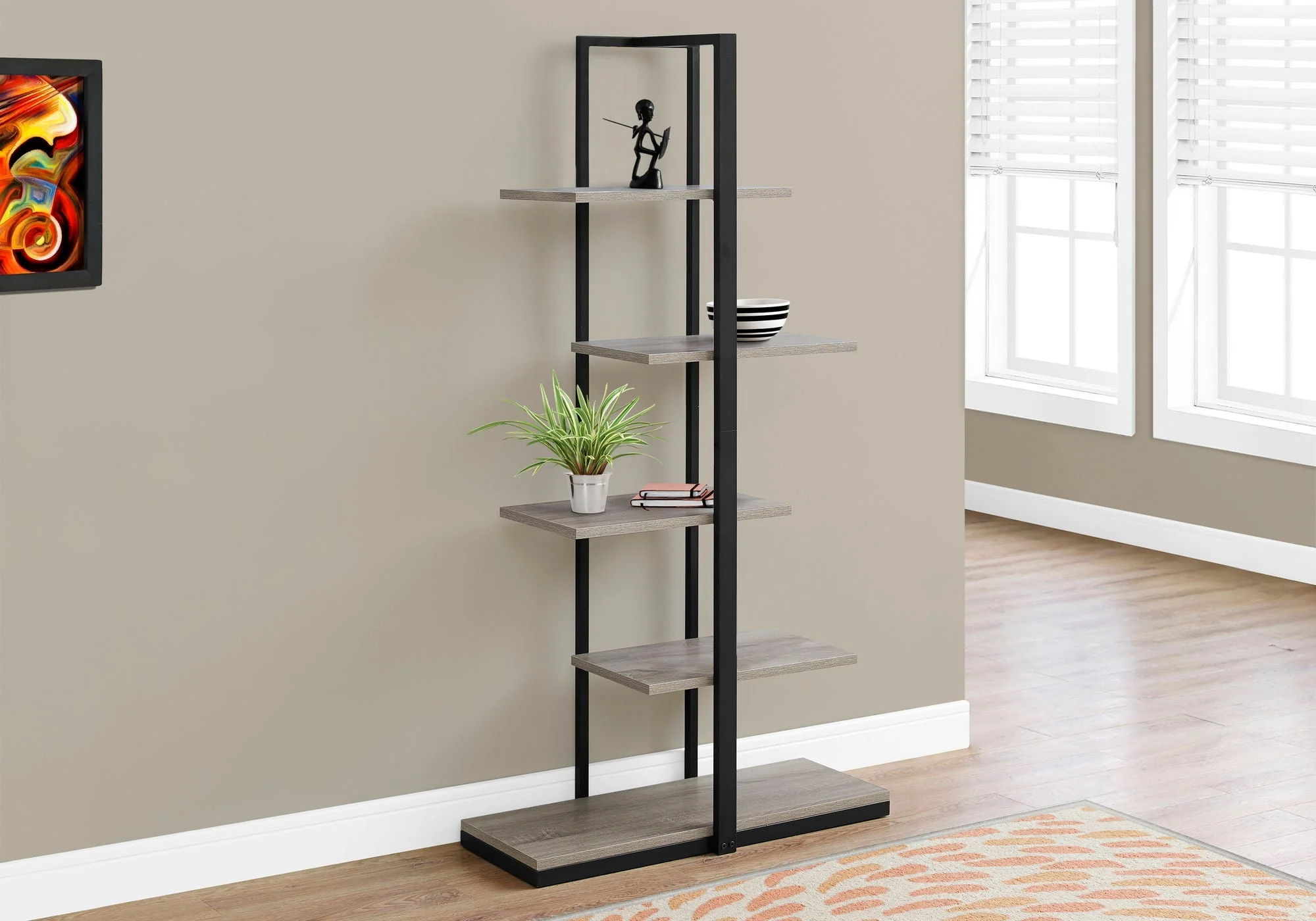 Bookshelf, Bookcase, Etagere, 5 Tier for Office, Contemporary & Modern - Image 7