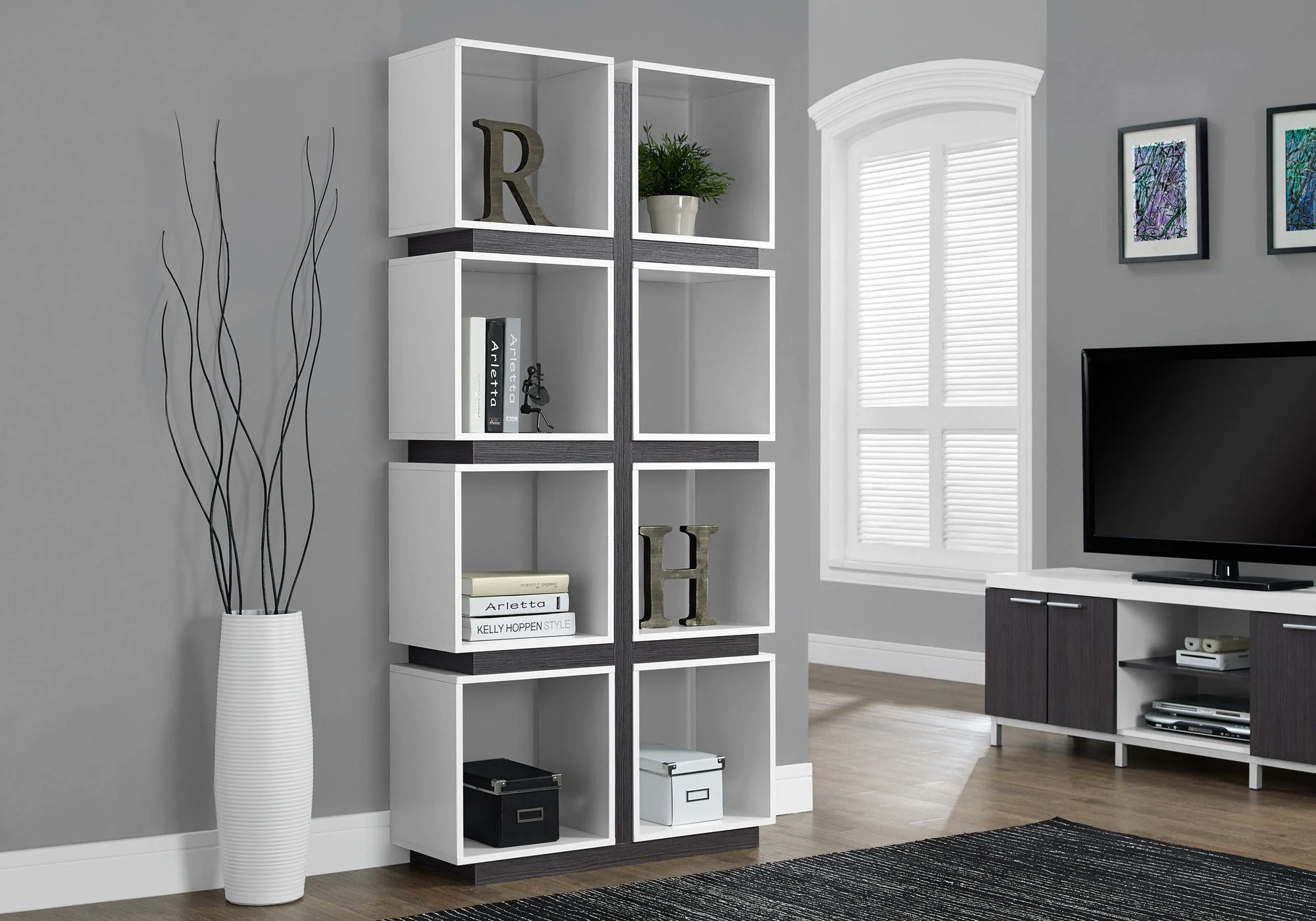 Bookshelf, Bookcase, Etagere, 5 Tier, For Office, Contemporary & Modern - White - Image 3