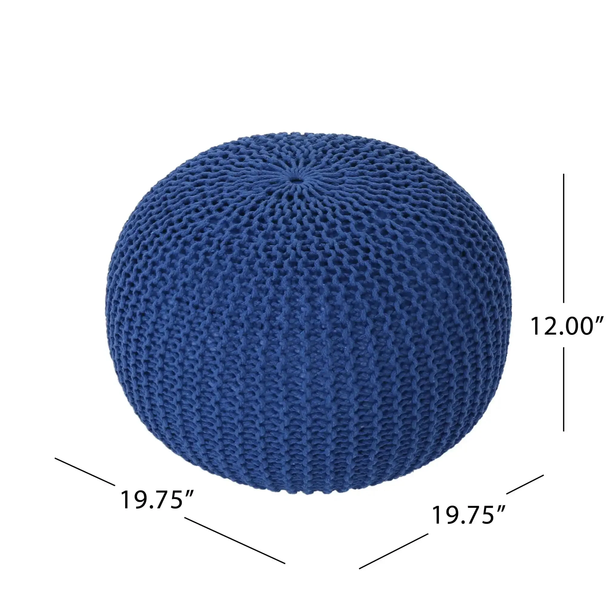 Bordeaux Knitted Cotton Round Pouf - Versatile Ottoman and Floor Cushion - Image 15