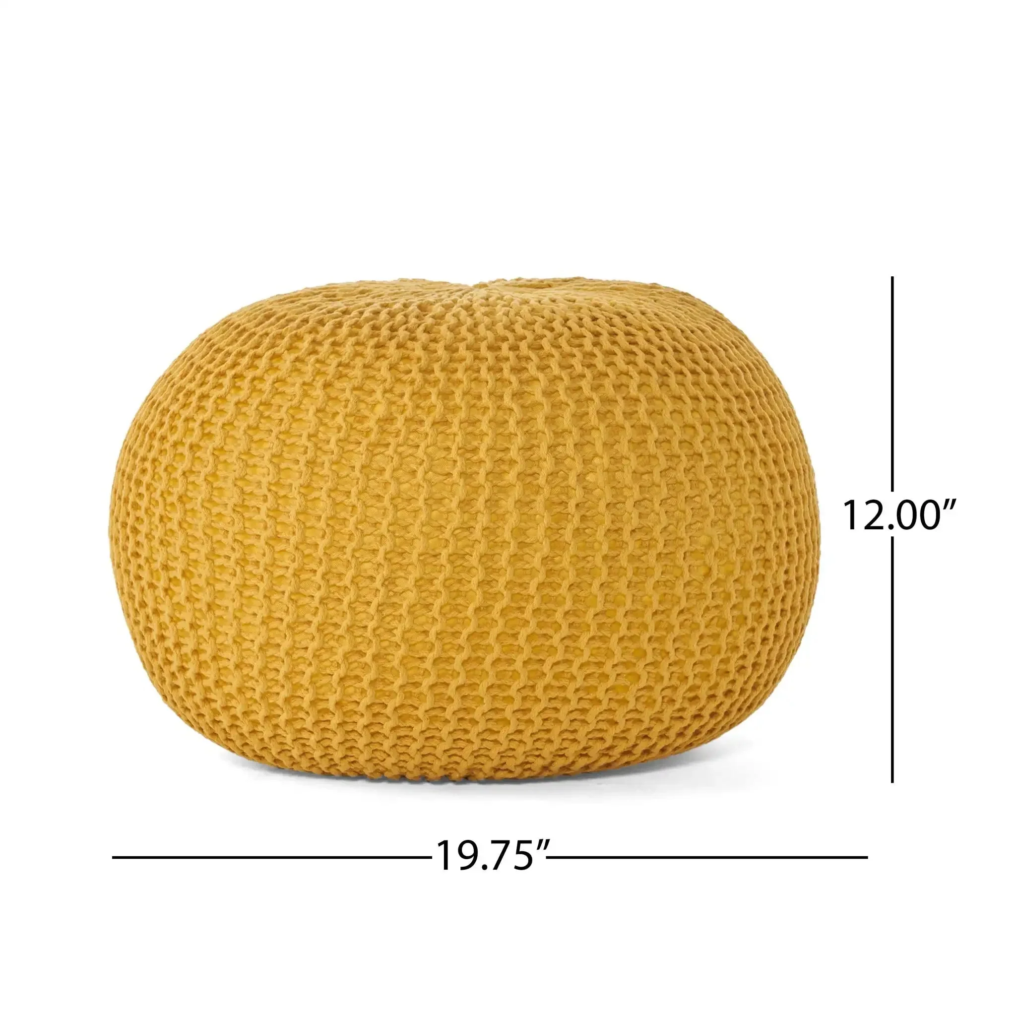 Bordeaux Knitted Cotton Round Pouf - Versatile Ottoman and Floor Cushion - Image 6