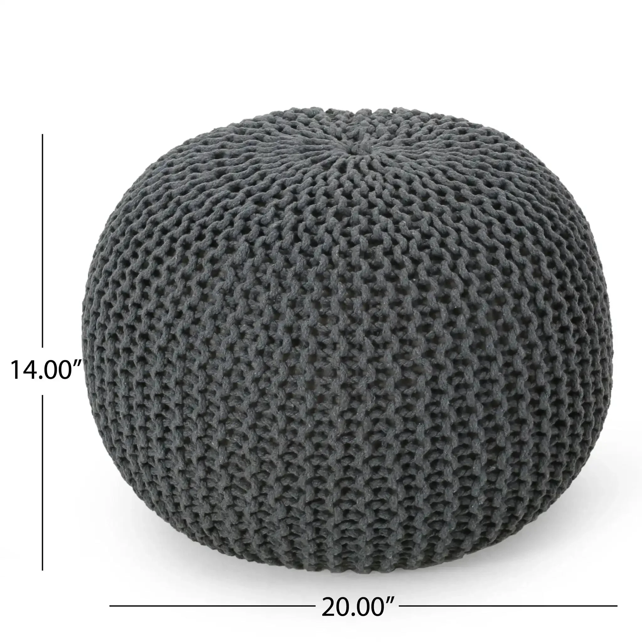 Bordeaux Knitted Cotton Round Pouf - Versatile Ottoman and Floor Cushion - Image 7