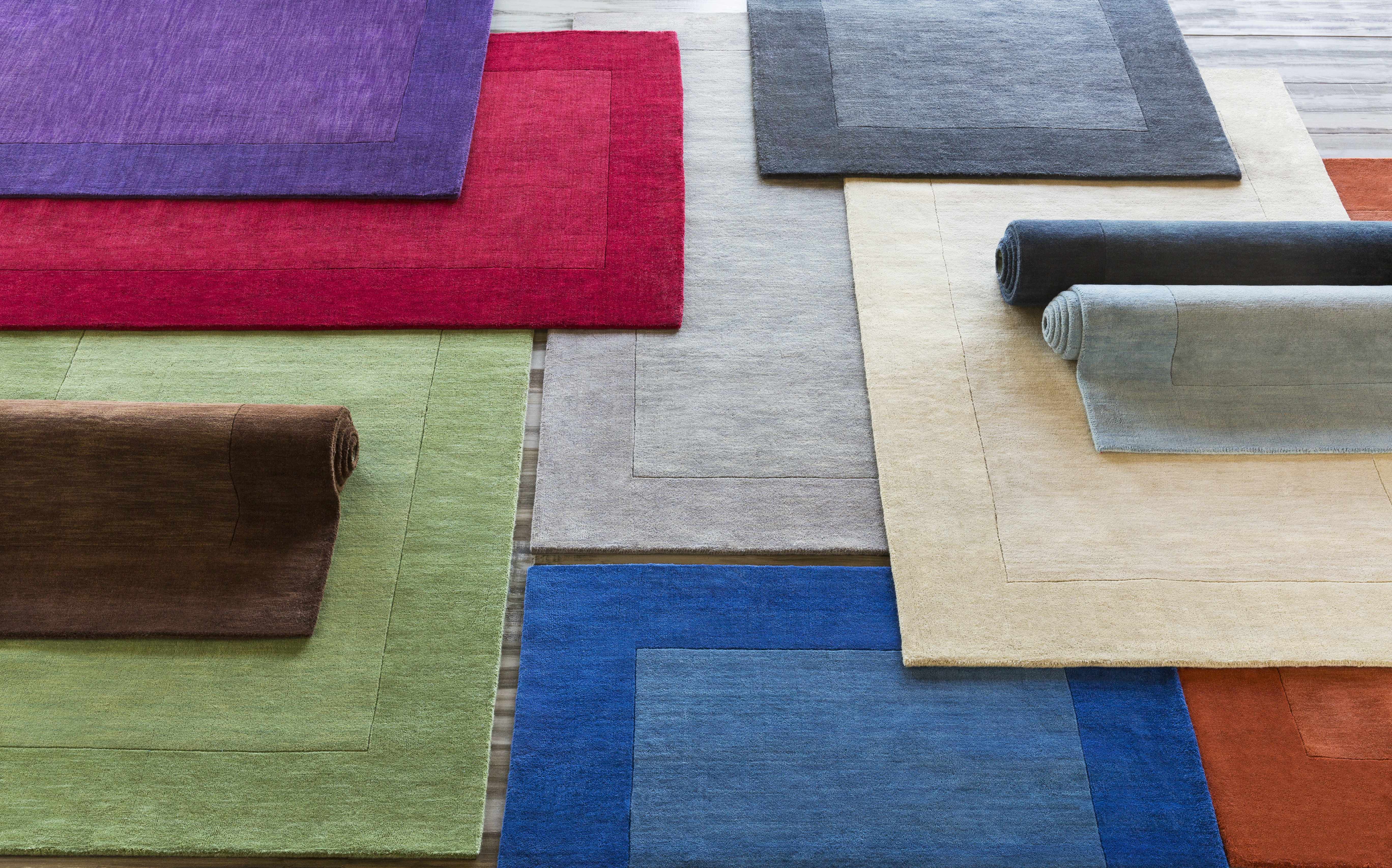 Bordered Solid Beige Wool Rug - Image 14