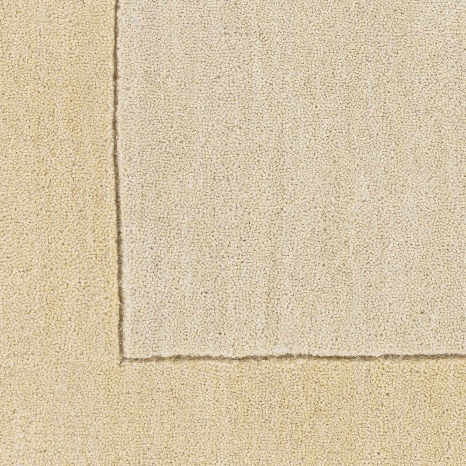 Bordered Solid Beige Wool Rug - Image 7