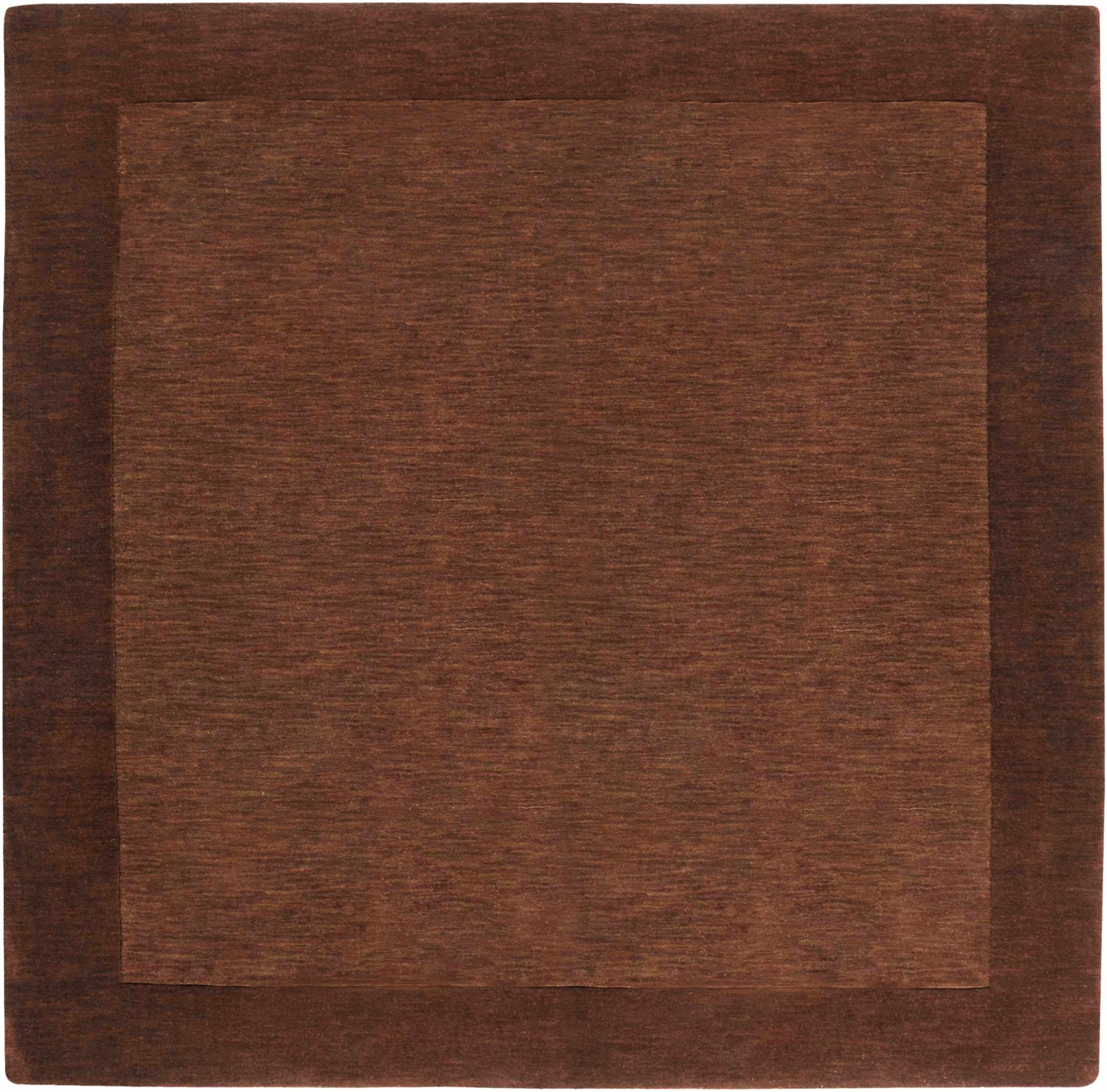 Bordered Solid Brown Wool Rug - Image 6