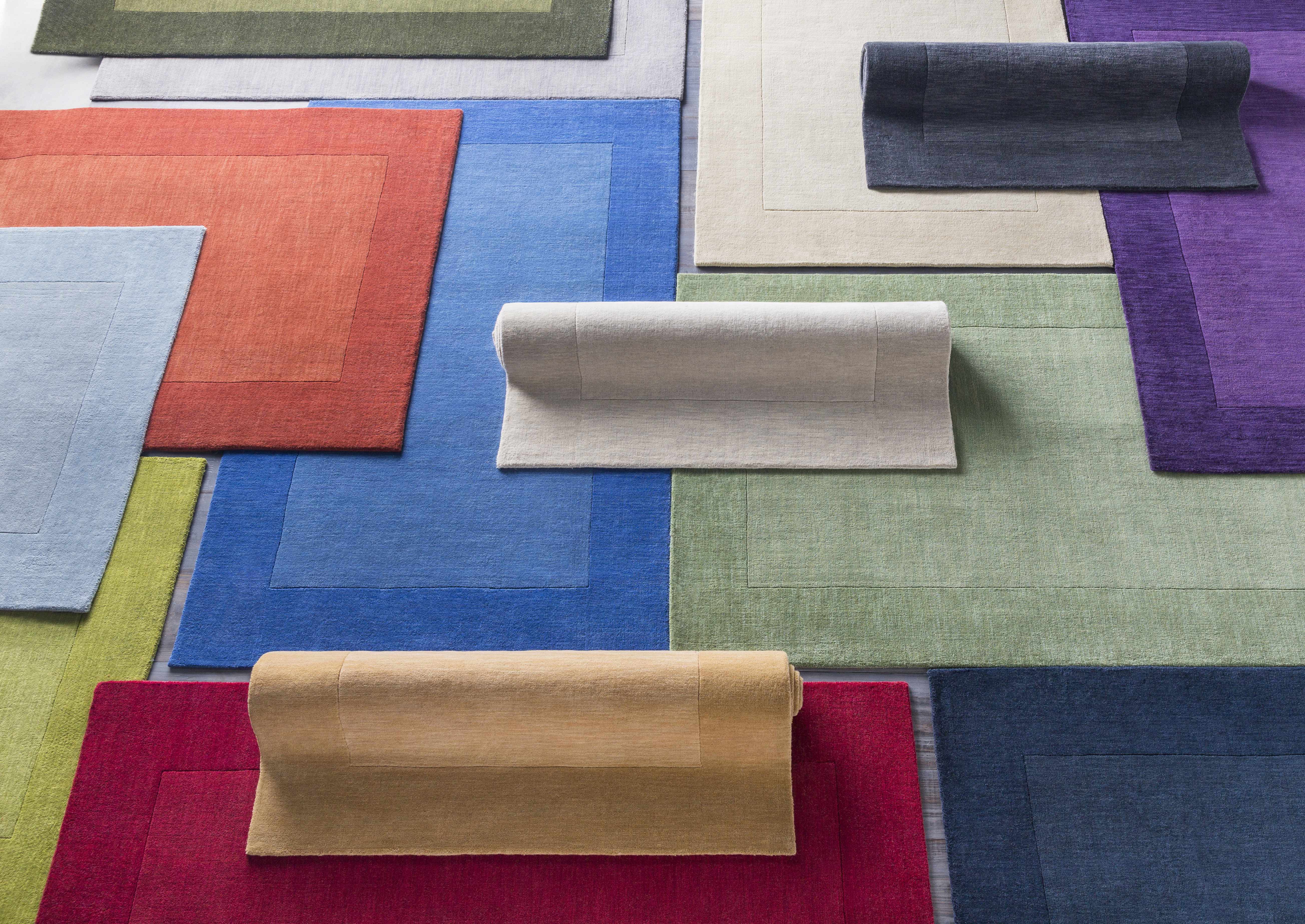 Bordered Solid Gray Wool Rug - Image 5