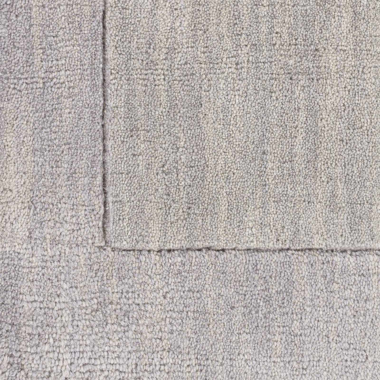 Bordered Solid Gray Wool Rug - Image 6