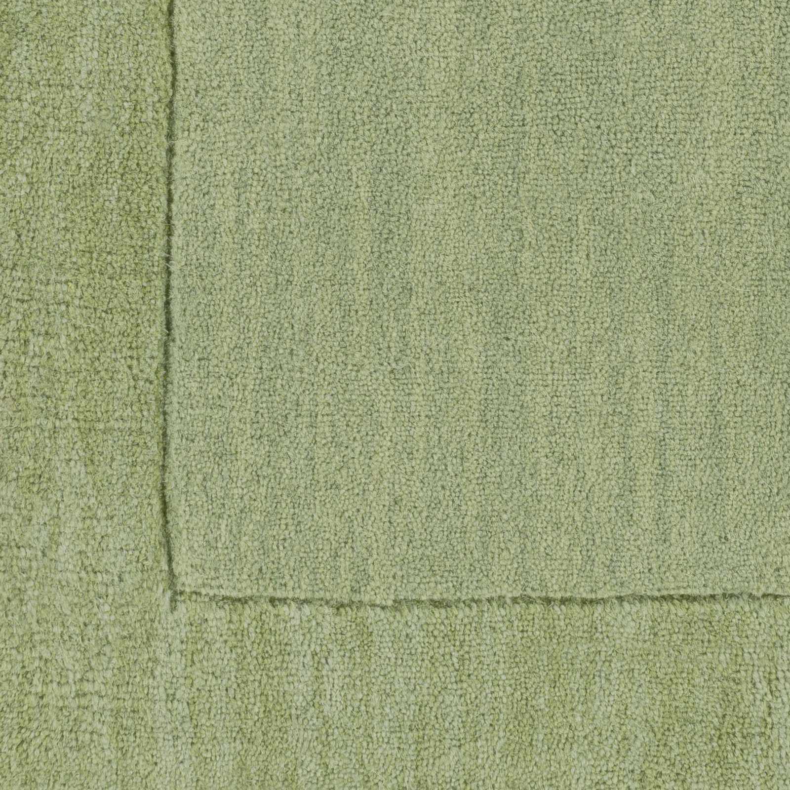 Bordered Solid Green Wool Rug - Image 5