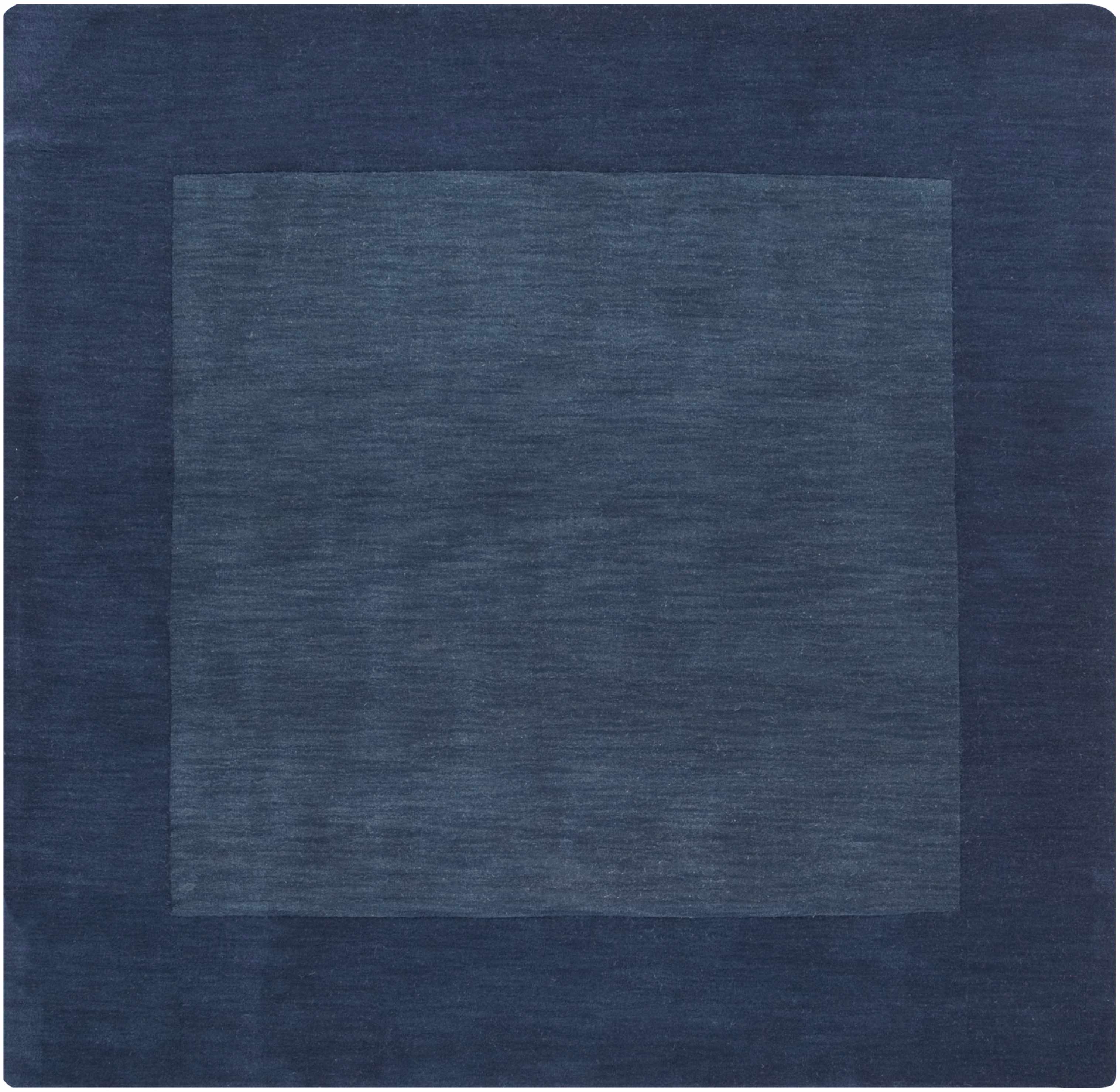 Bordered Solid Ink Blue Wool Rug - Image 11
