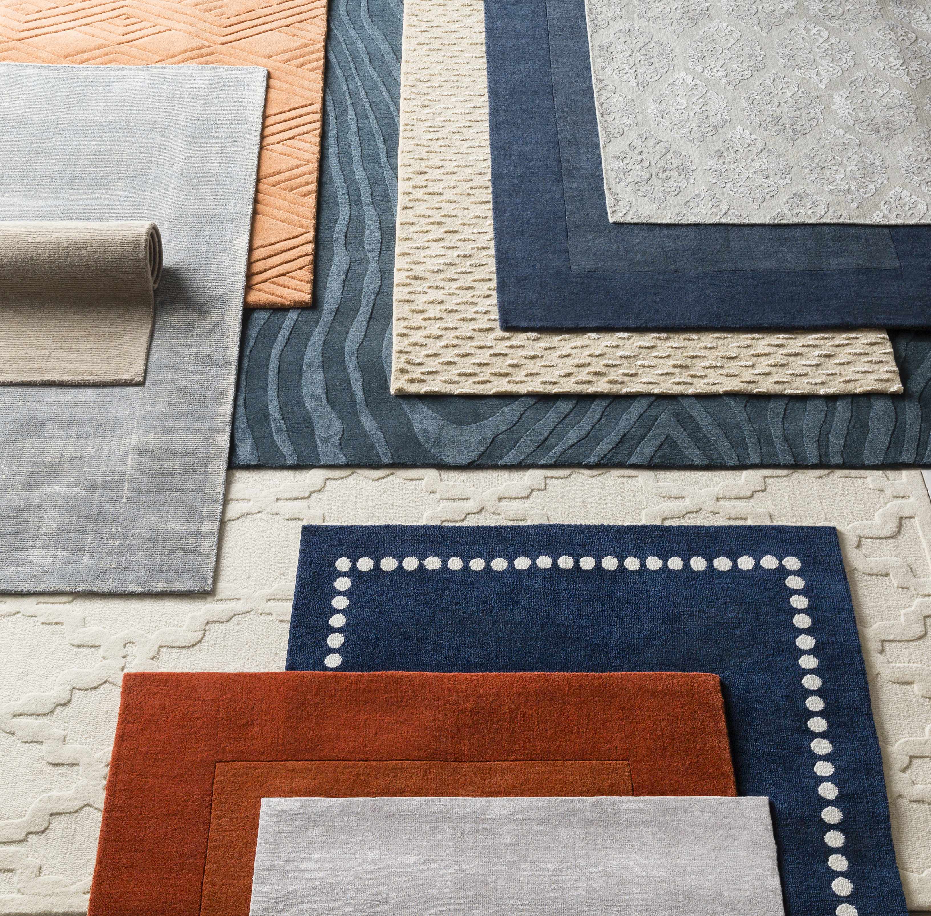Bordered Solid Ink Blue Wool Rug - Image 18