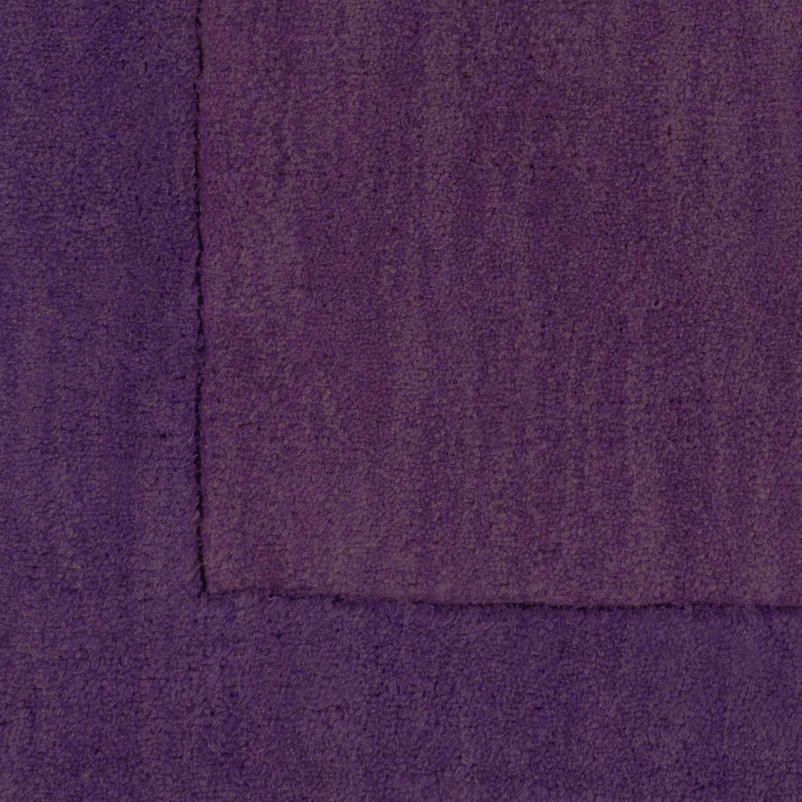 Bordered Solid Plum Purple Wool Rug - Image 5