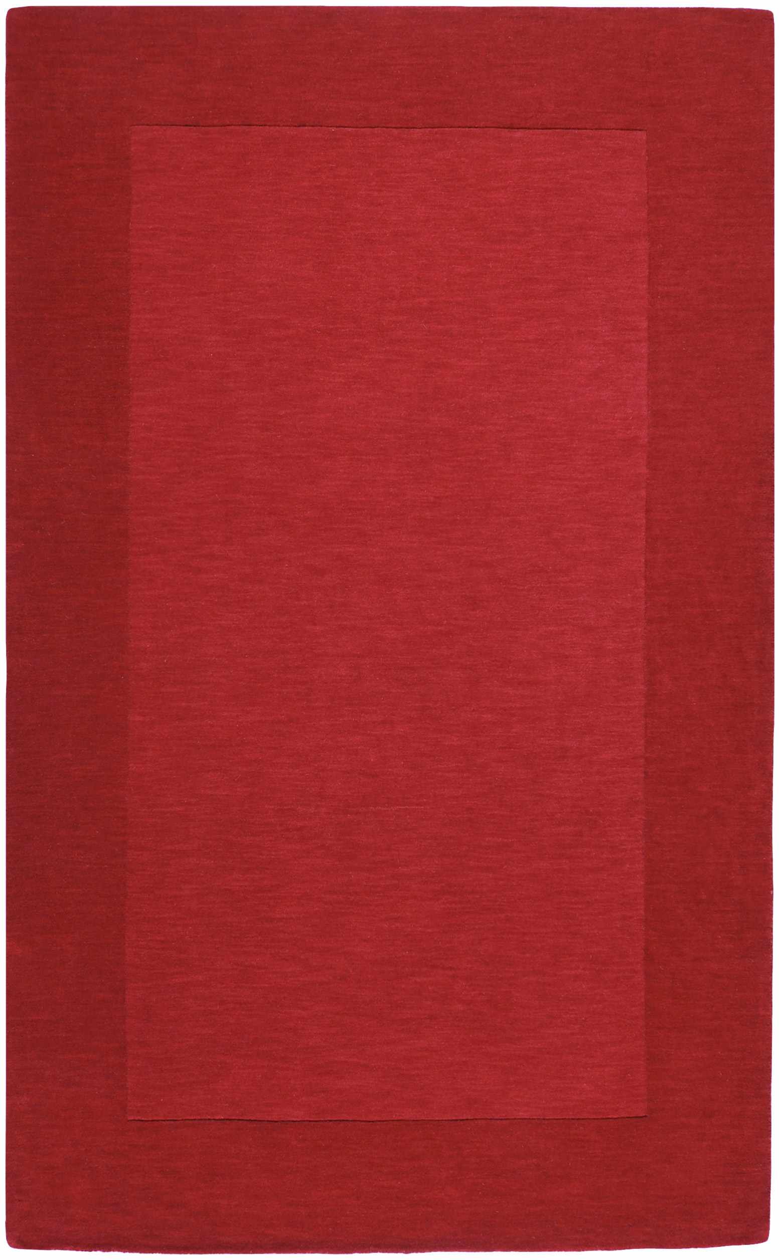 Bordered Solid Red Wool Rug - Image 12