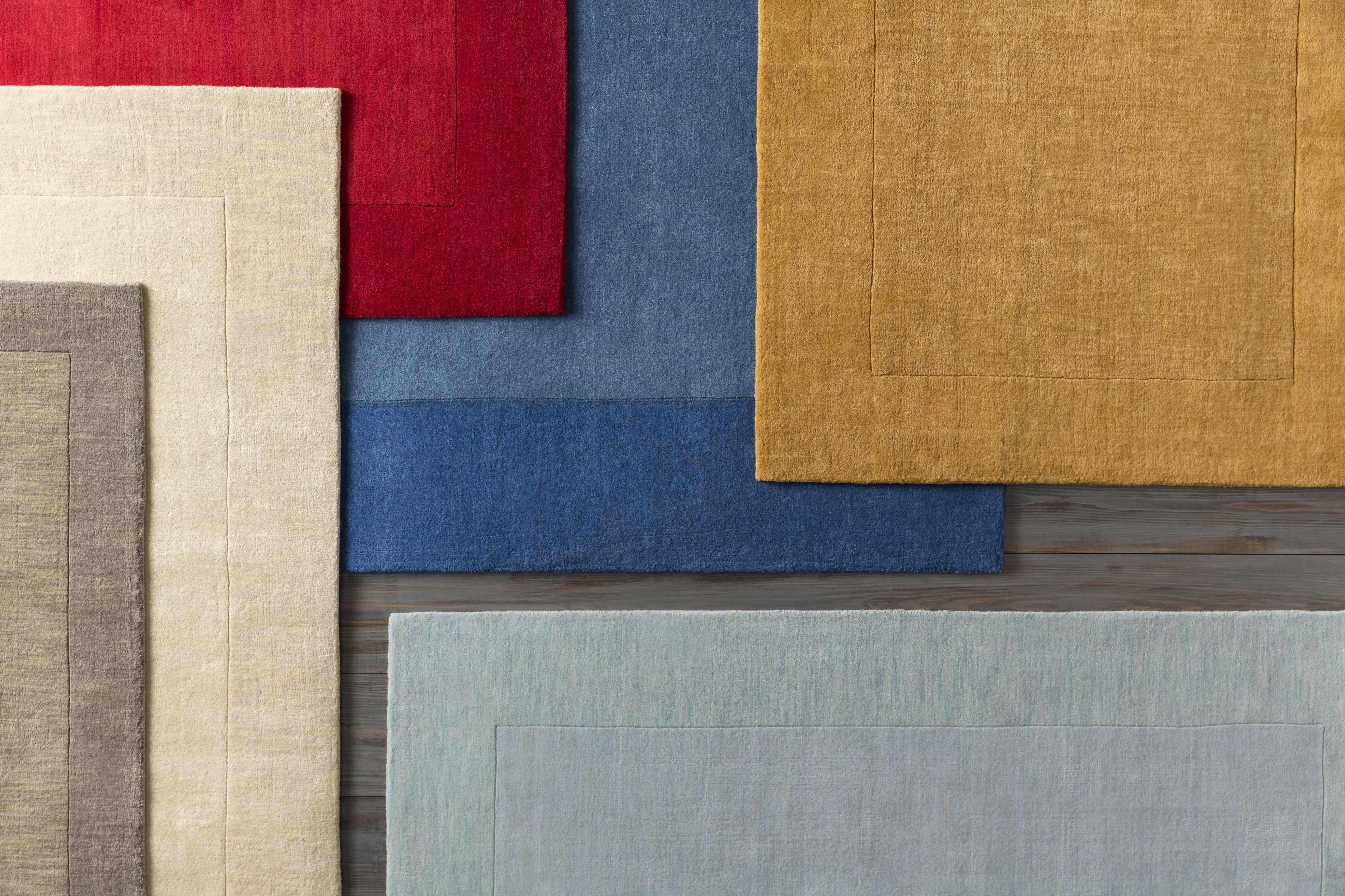 Bordered Solid Red Wool Rug - Image 15