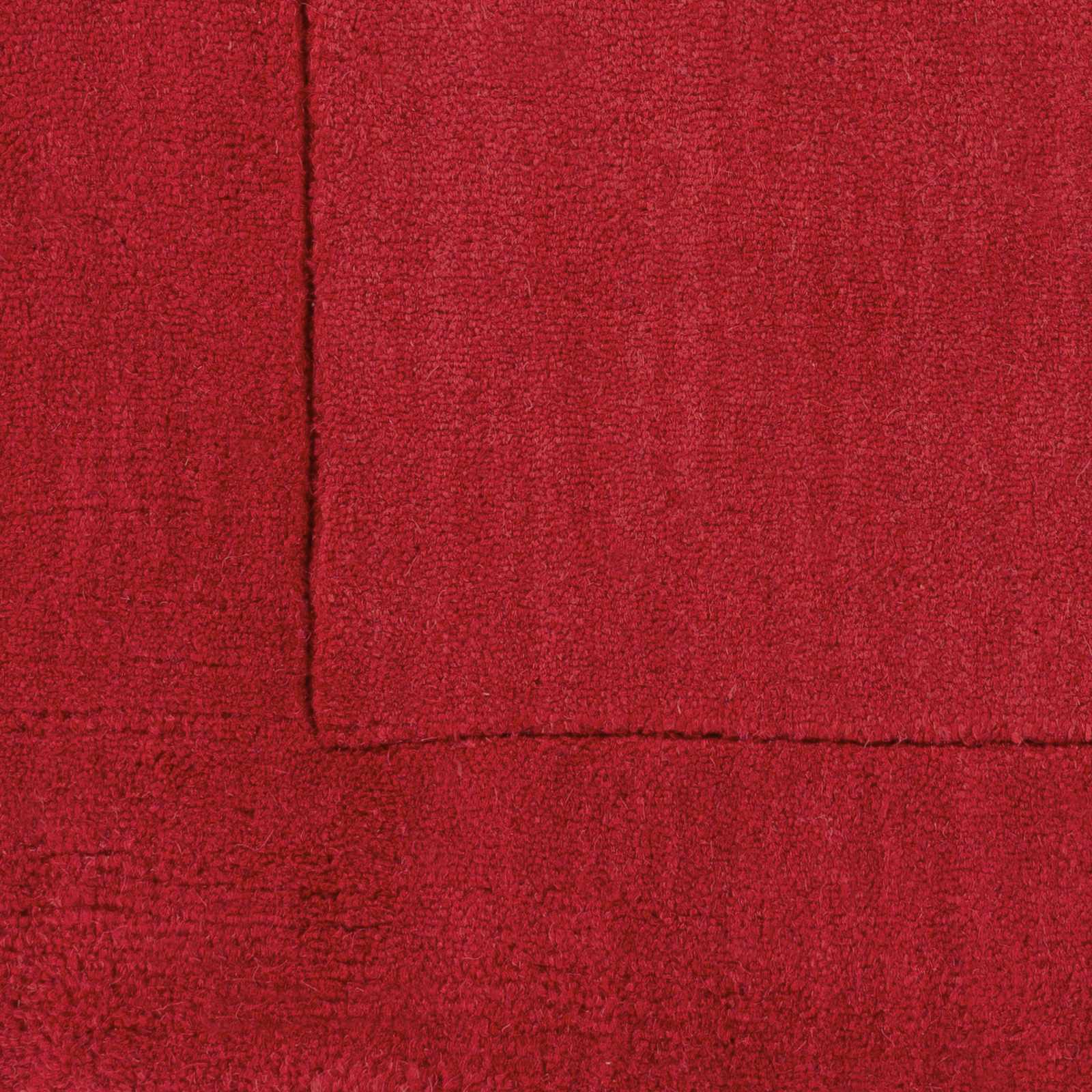 Bordered Solid Red Wool Rug - Image 5