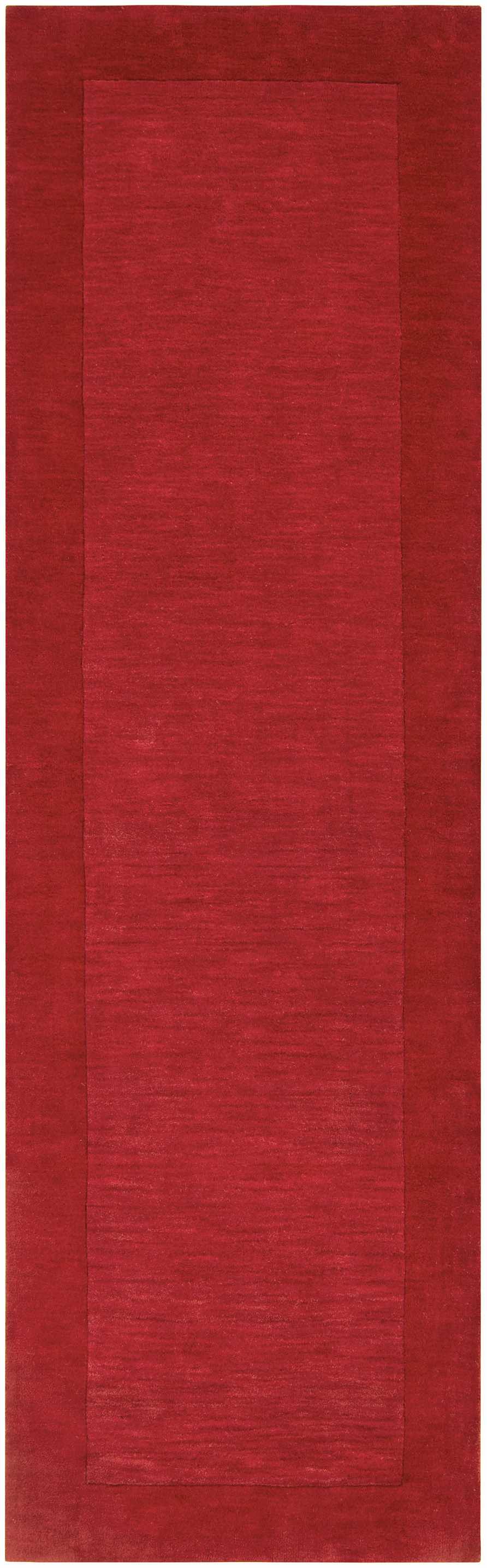 Bordered Solid Red Wool Rug - Image 6
