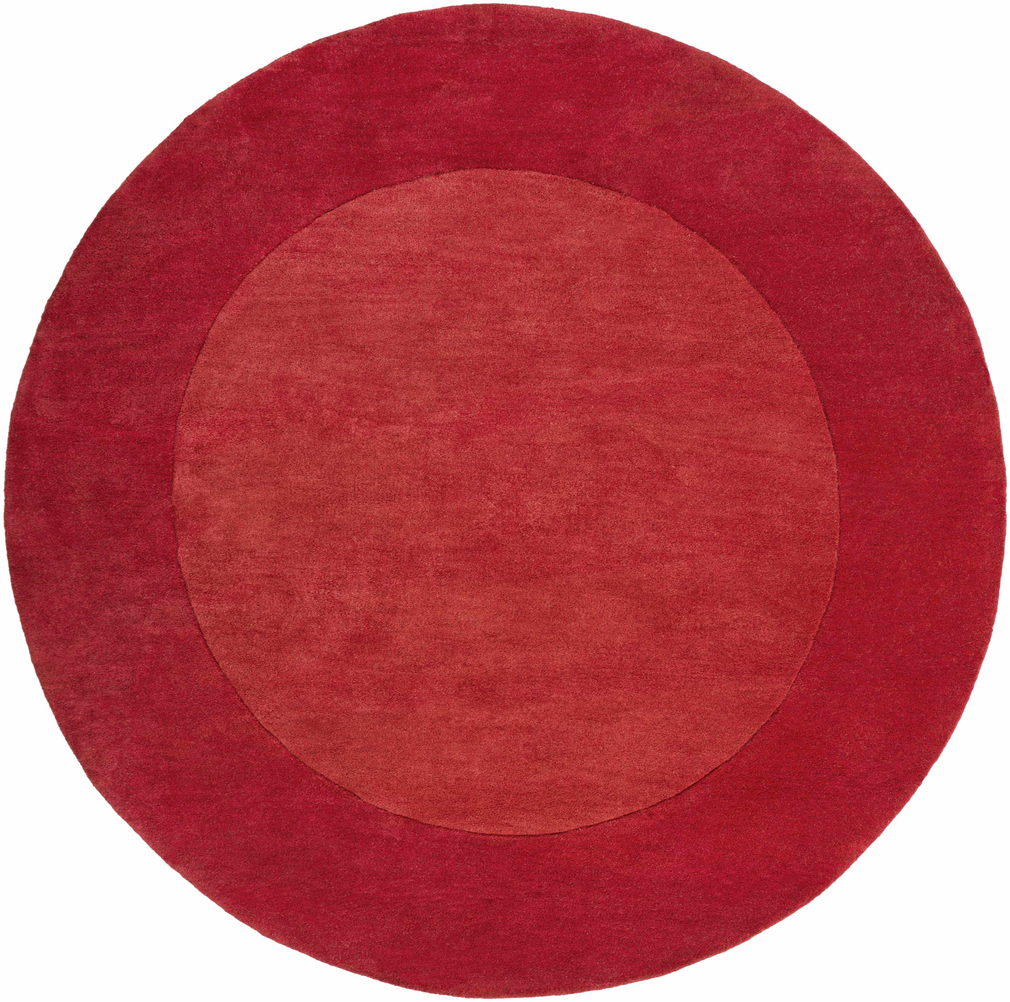 Bordered Solid Red Wool Rug - Image 7