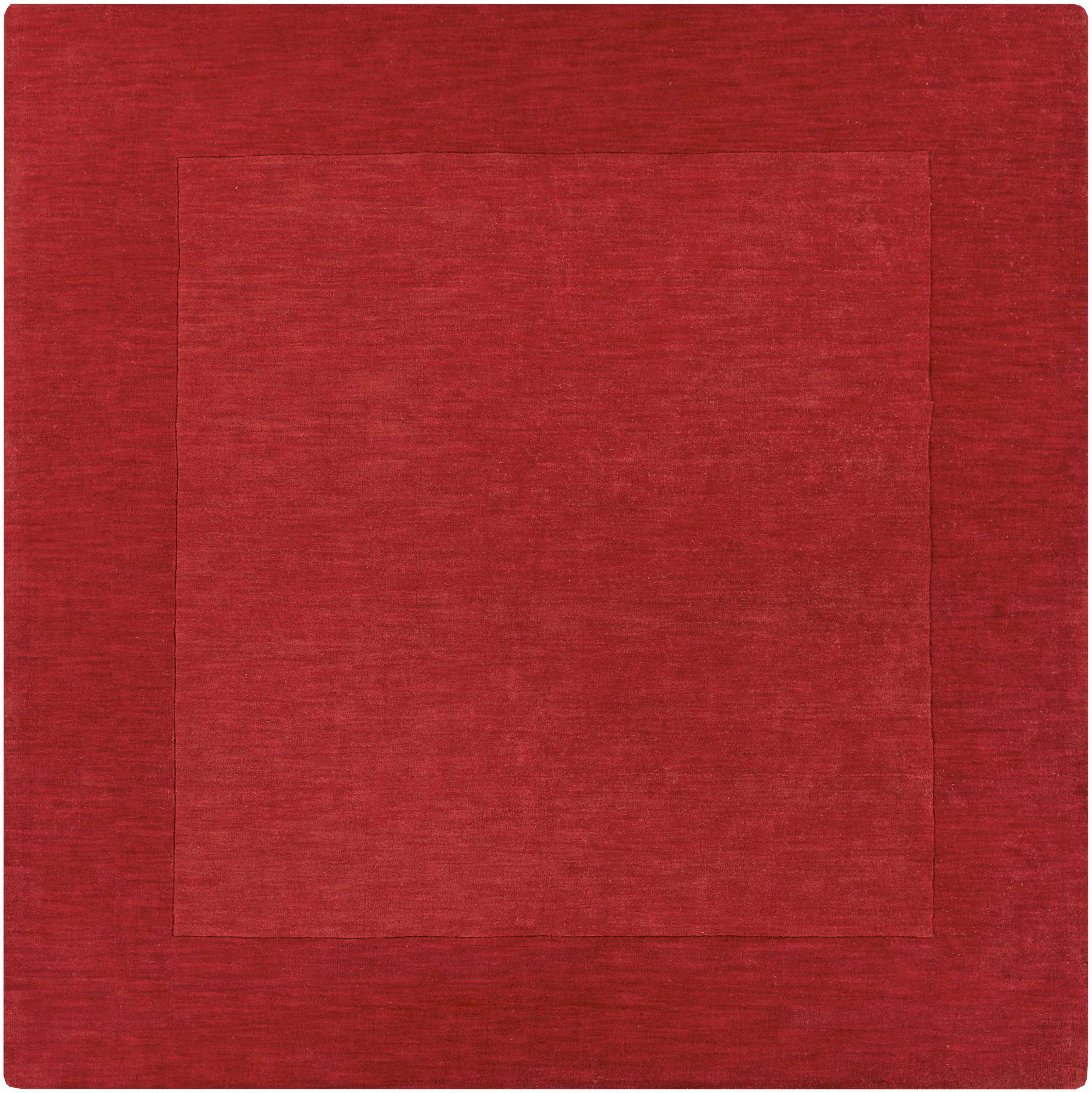 Bordered Solid Red Wool Rug - Image 9