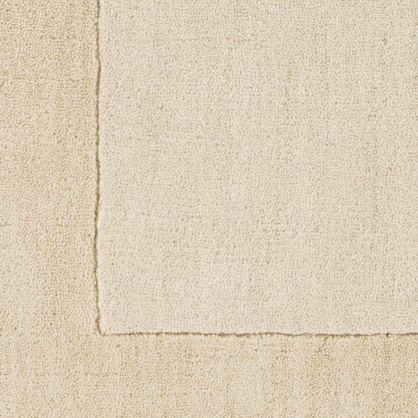 Bordered Solid Wheat Cream Wool Rug - Image 5