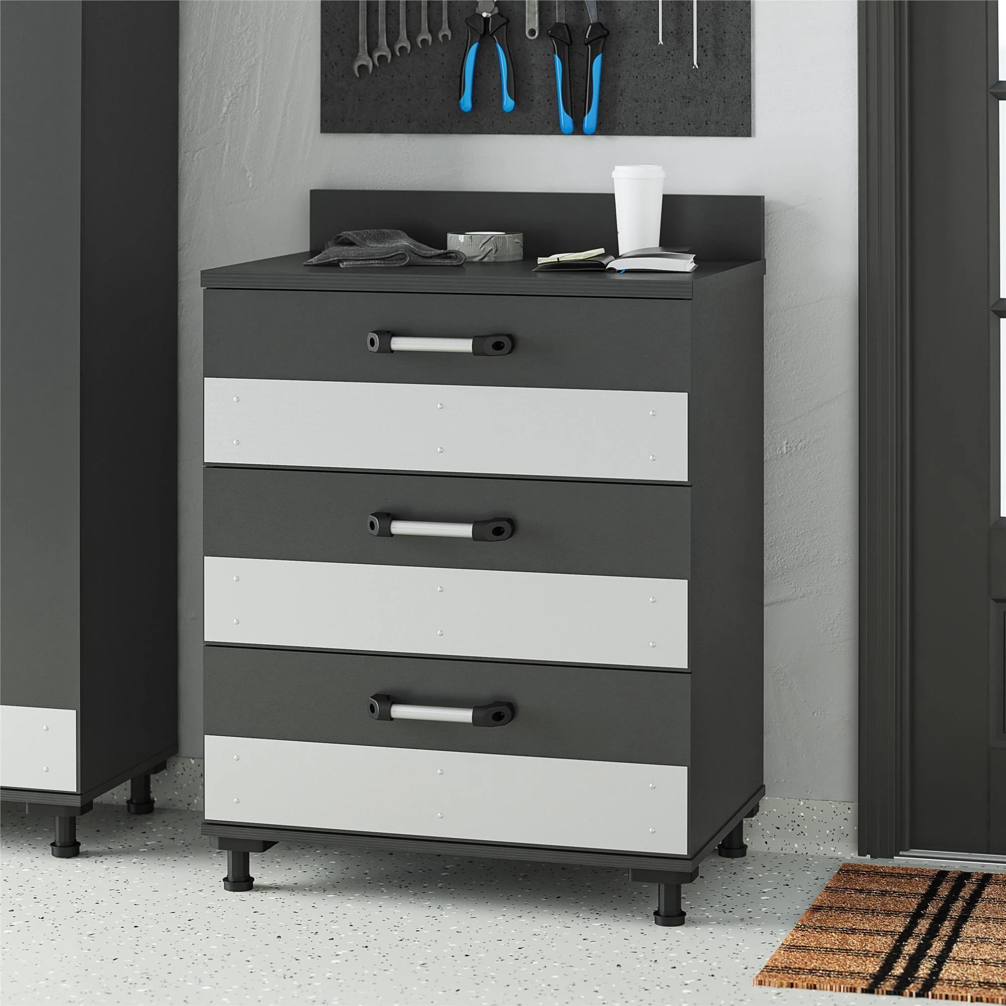 Boss - 3 Drawer Storage Cabinet - Gray - Image 2