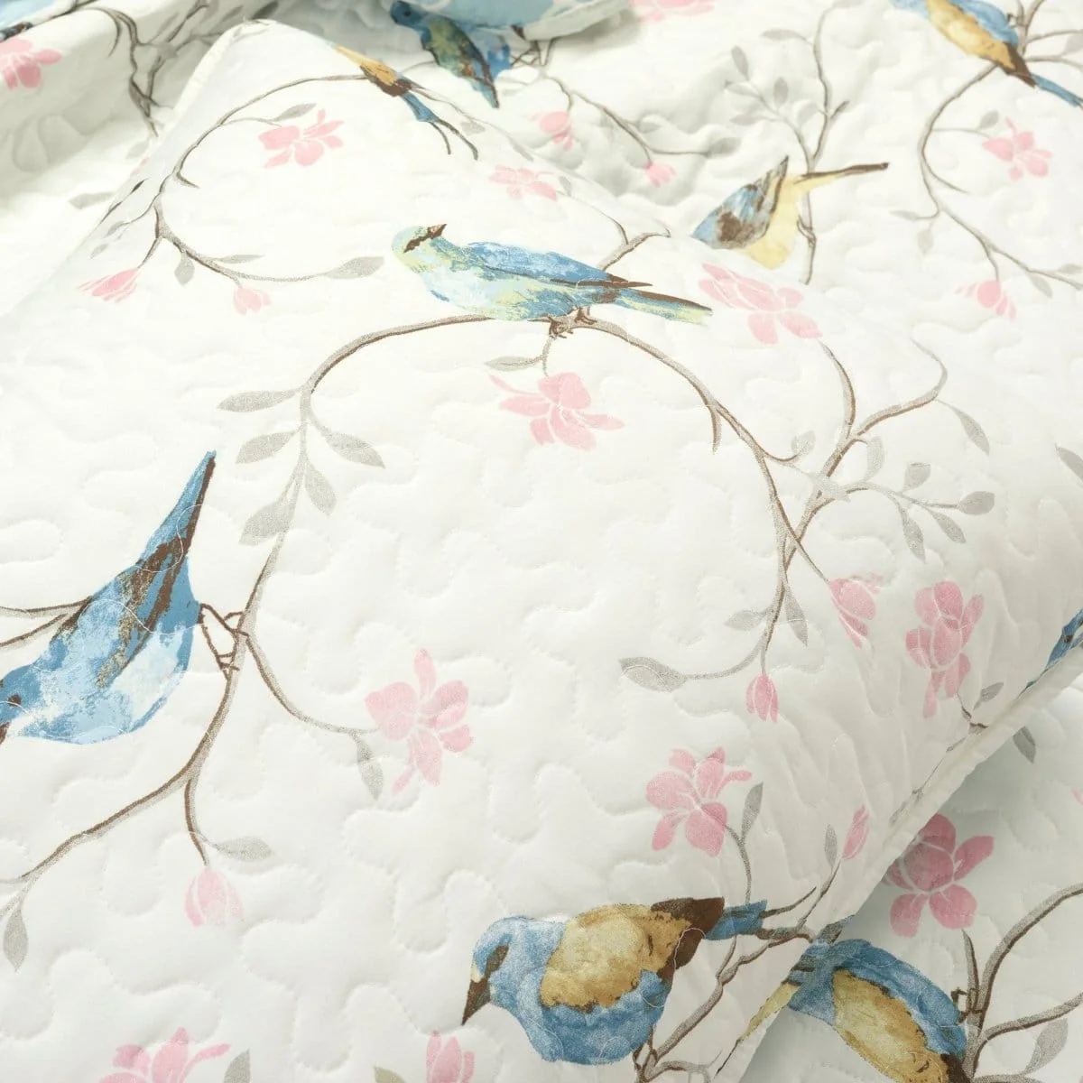 Botanical Bird & Flower Quilt 3 Piece Set - Image 5
