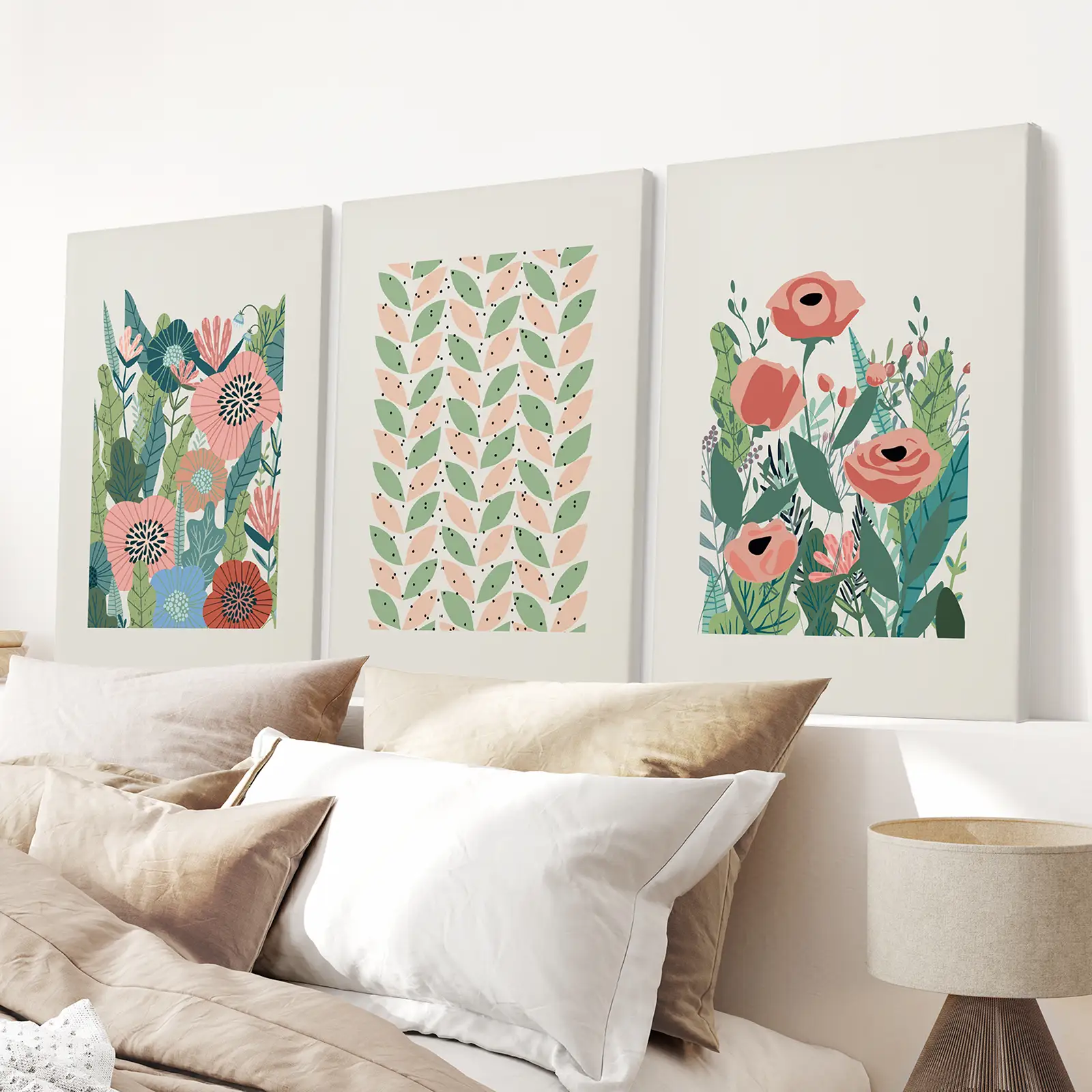 Botanical Pink Poppies Wall Art Poster Decor - Image 3
