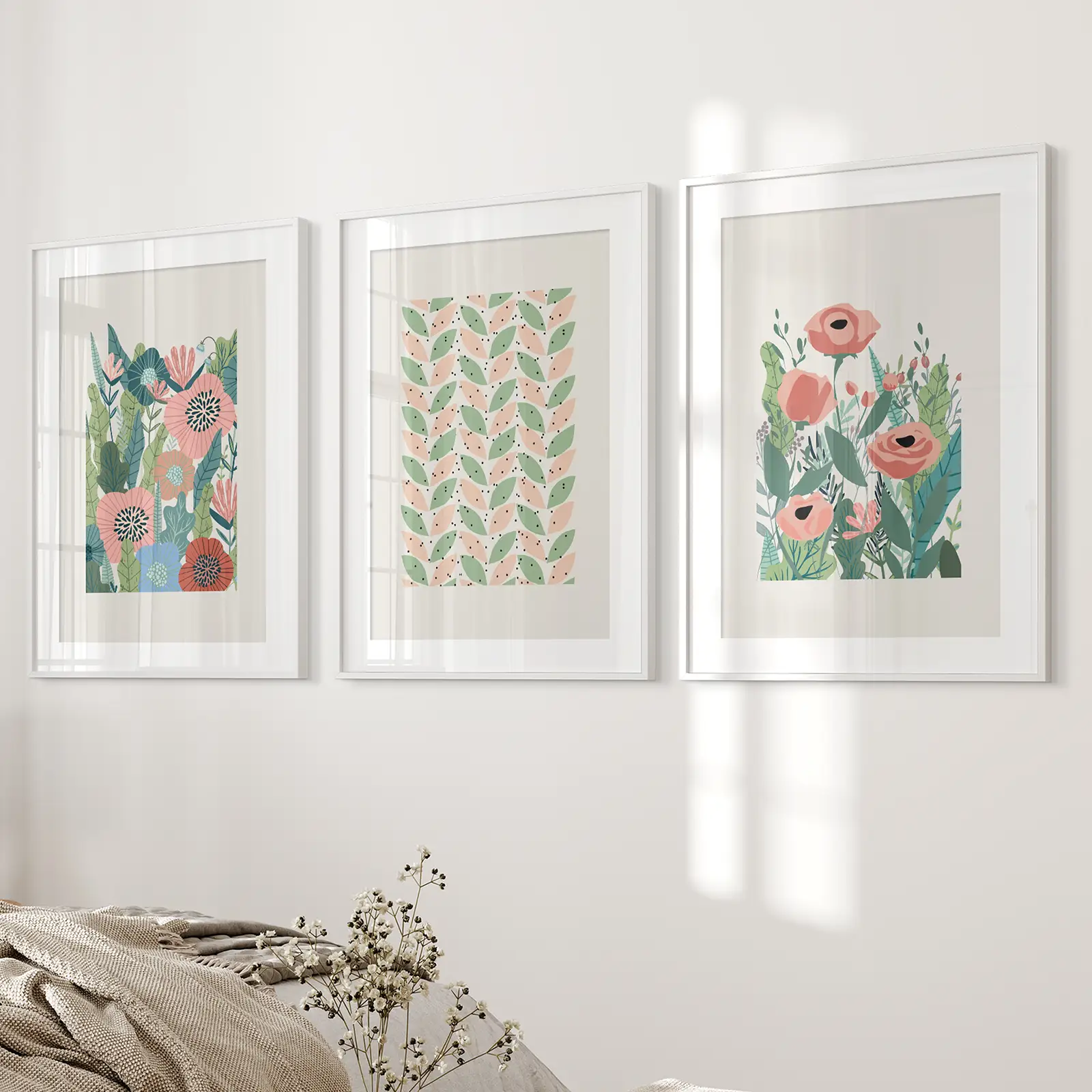 Botanical Pink Poppies Wall Art Poster Decor - Image 4