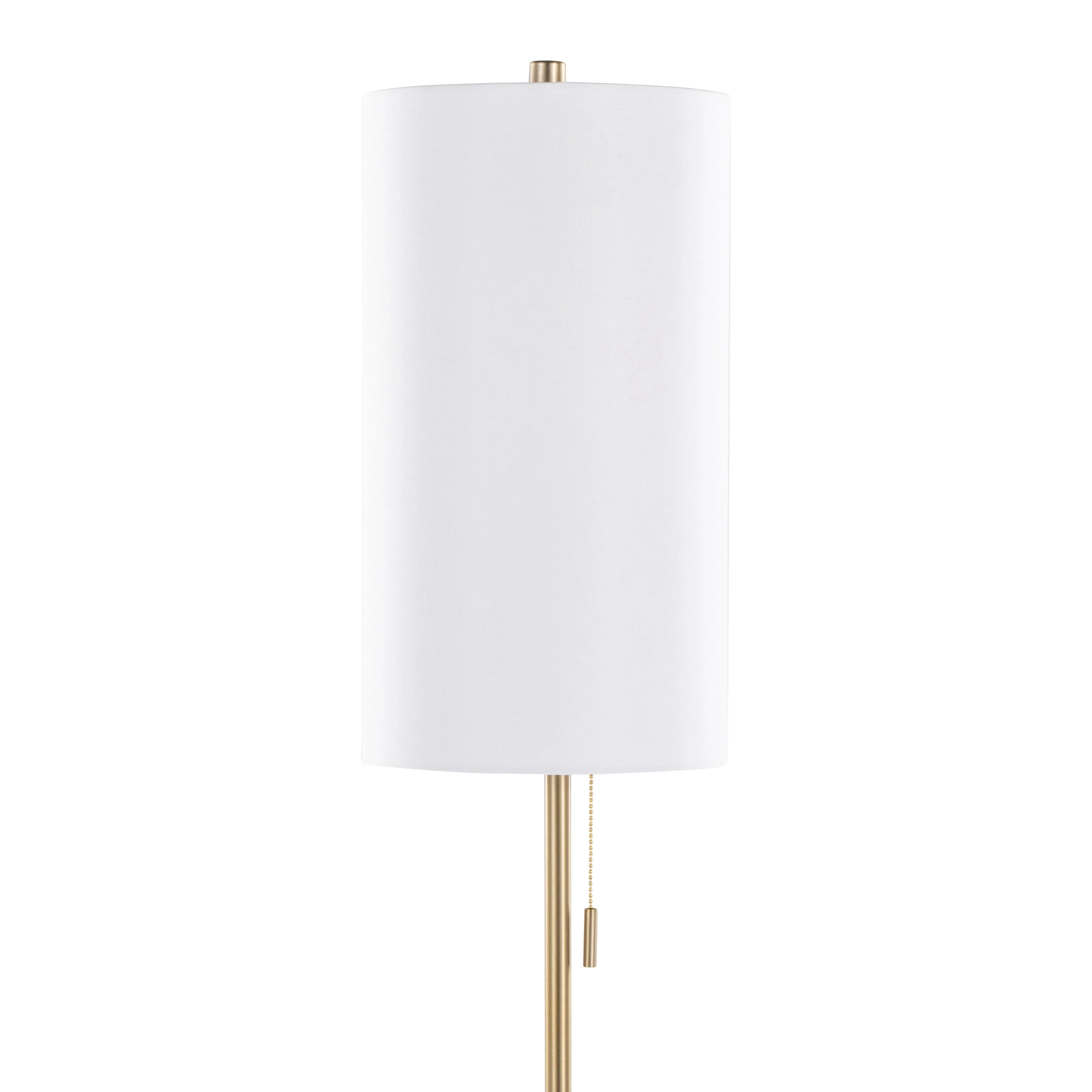 Bounty 62' Contemporary Metal Floor Lamp in Gold with White Linen Shade - Image 3
