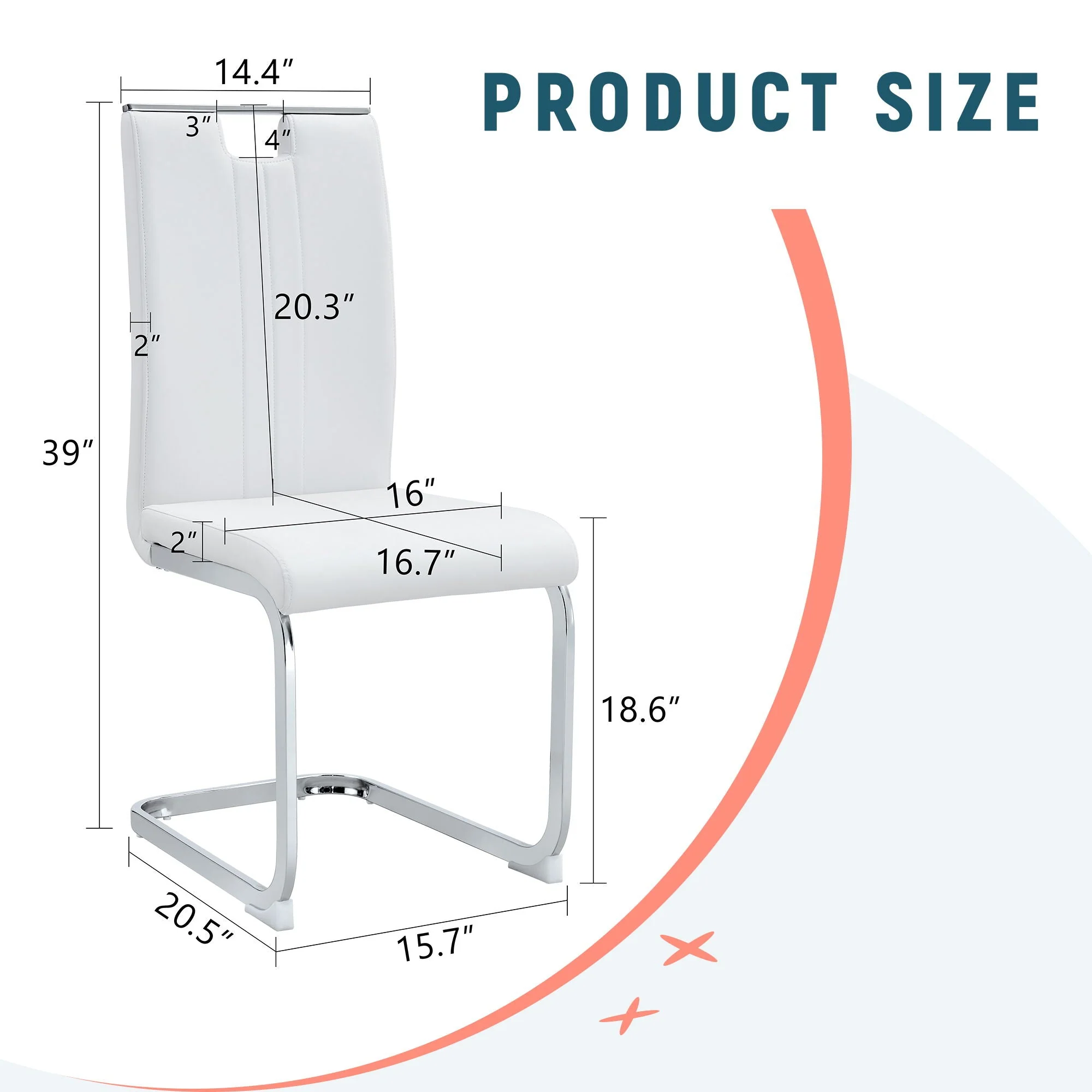 Bow Shaped Chairs, Ergonomic Design, Non-Slip Base - Image 6
