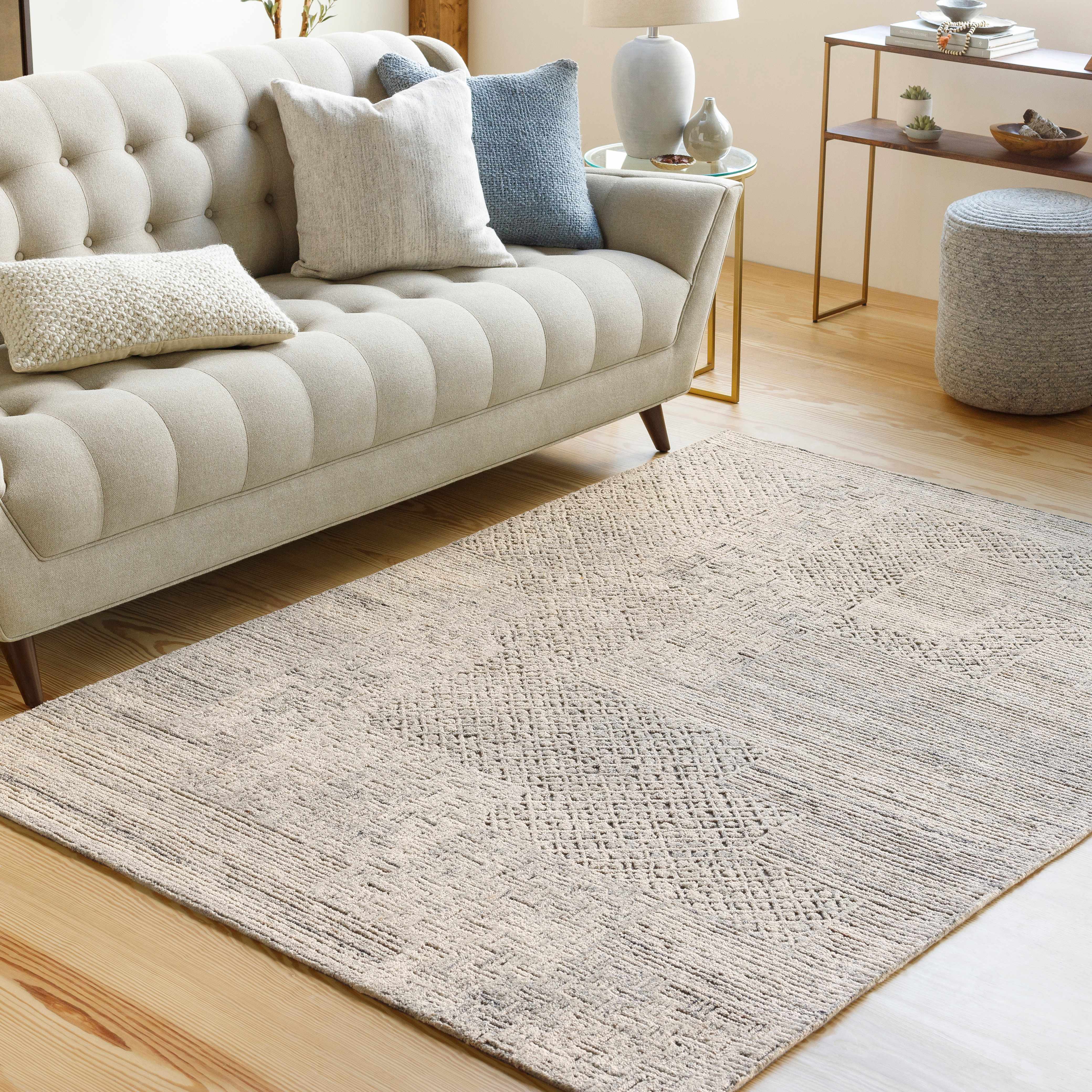 Boxholm Beige Hand Tufted Wool-Blend Area Rug - Clearance - Image 2