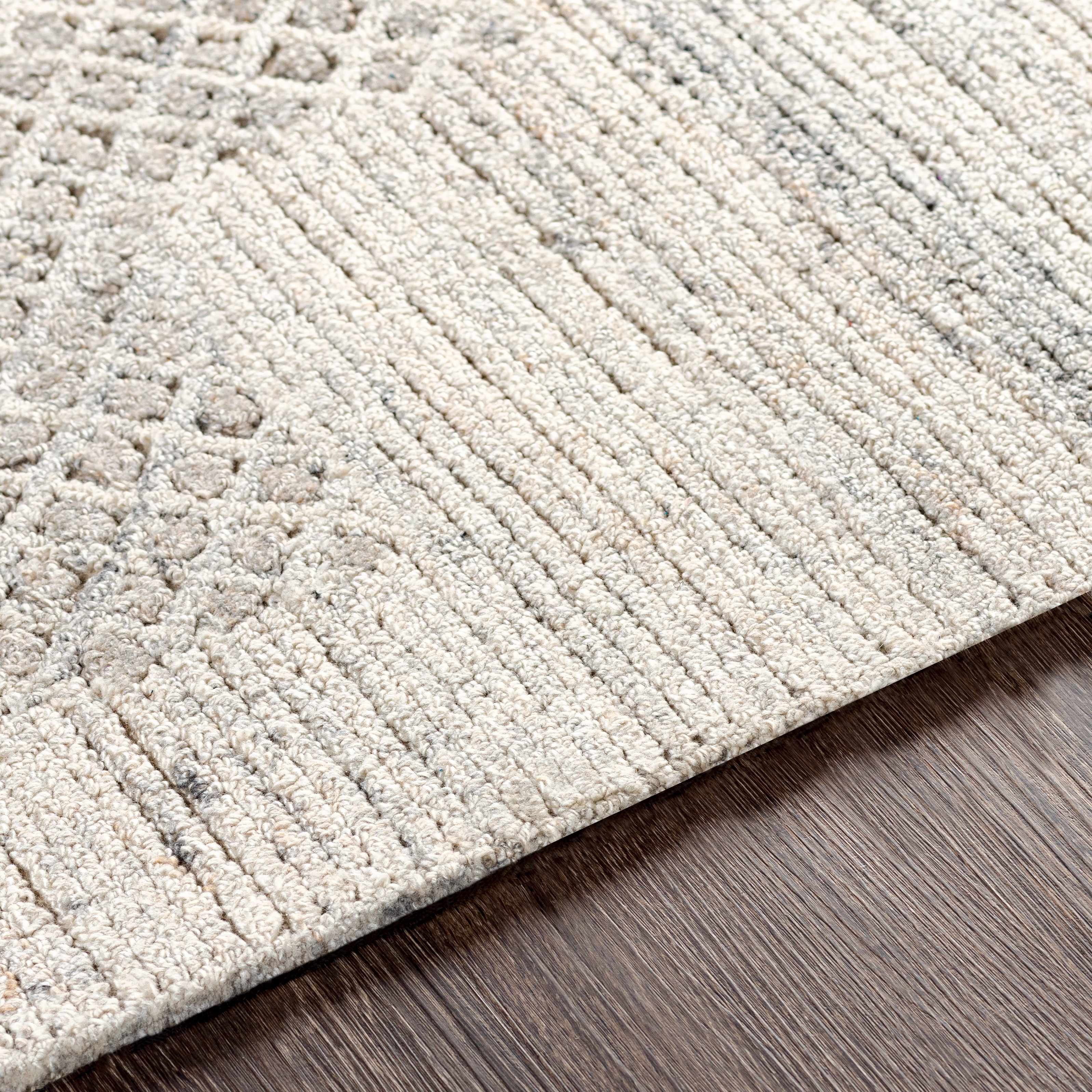 Boxholm Beige Hand Tufted Wool-Blend Area Rug - Clearance - Image 3