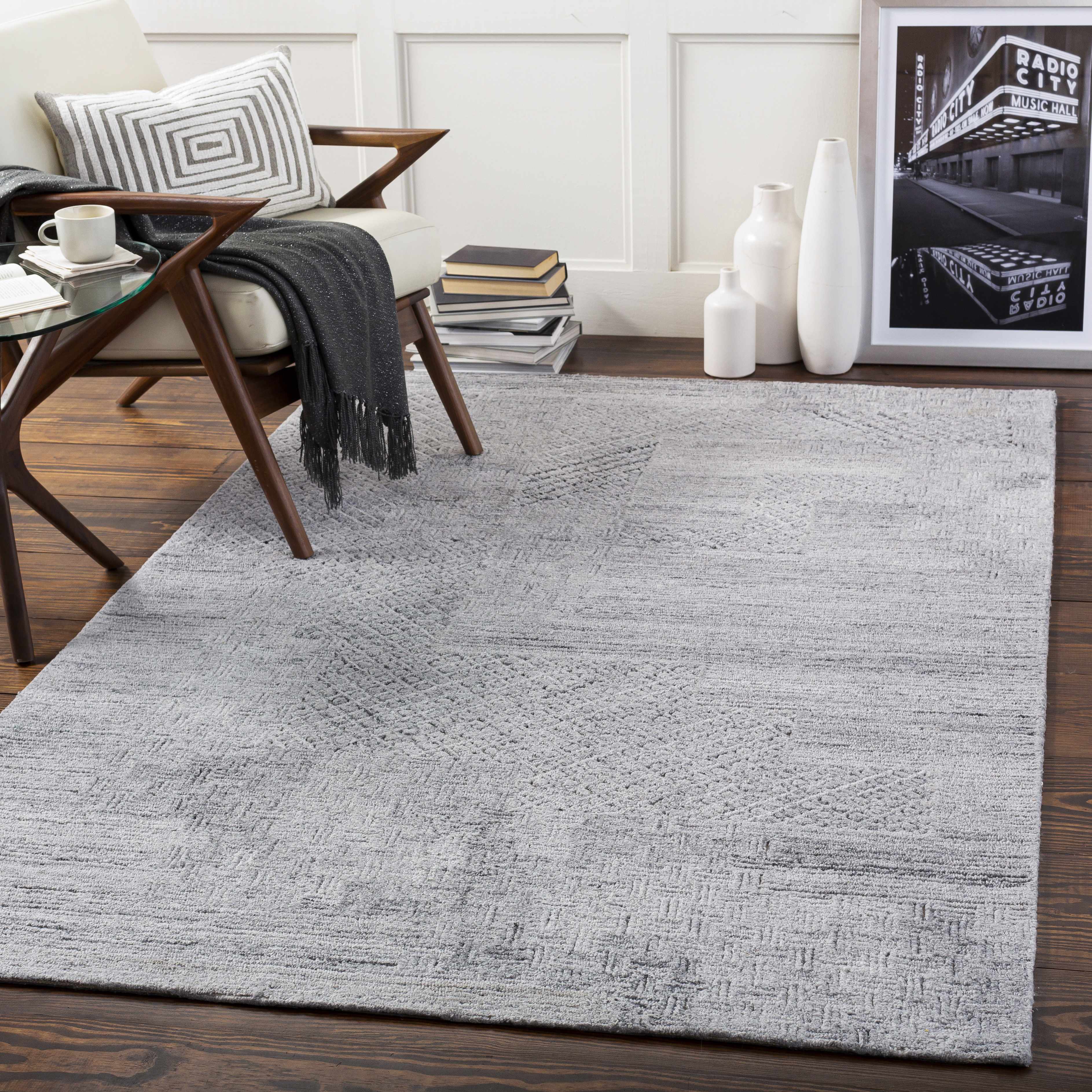 Boxholm Gray Hand Tufted Wool-Blend Rug - Clearance - Image 2