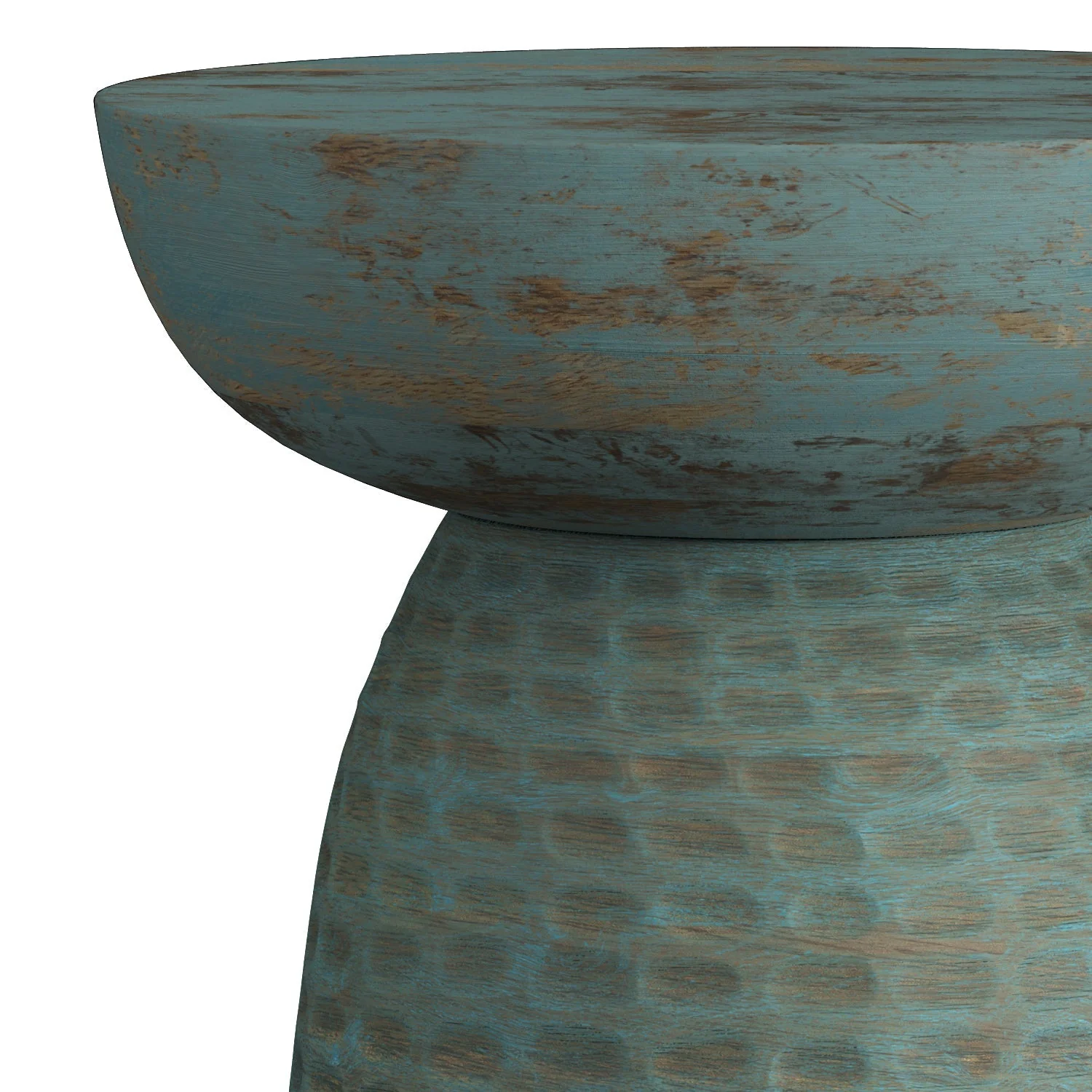 Boyd 13 Inch Solid Mango Accent Table in Teal Wash - Image 4
