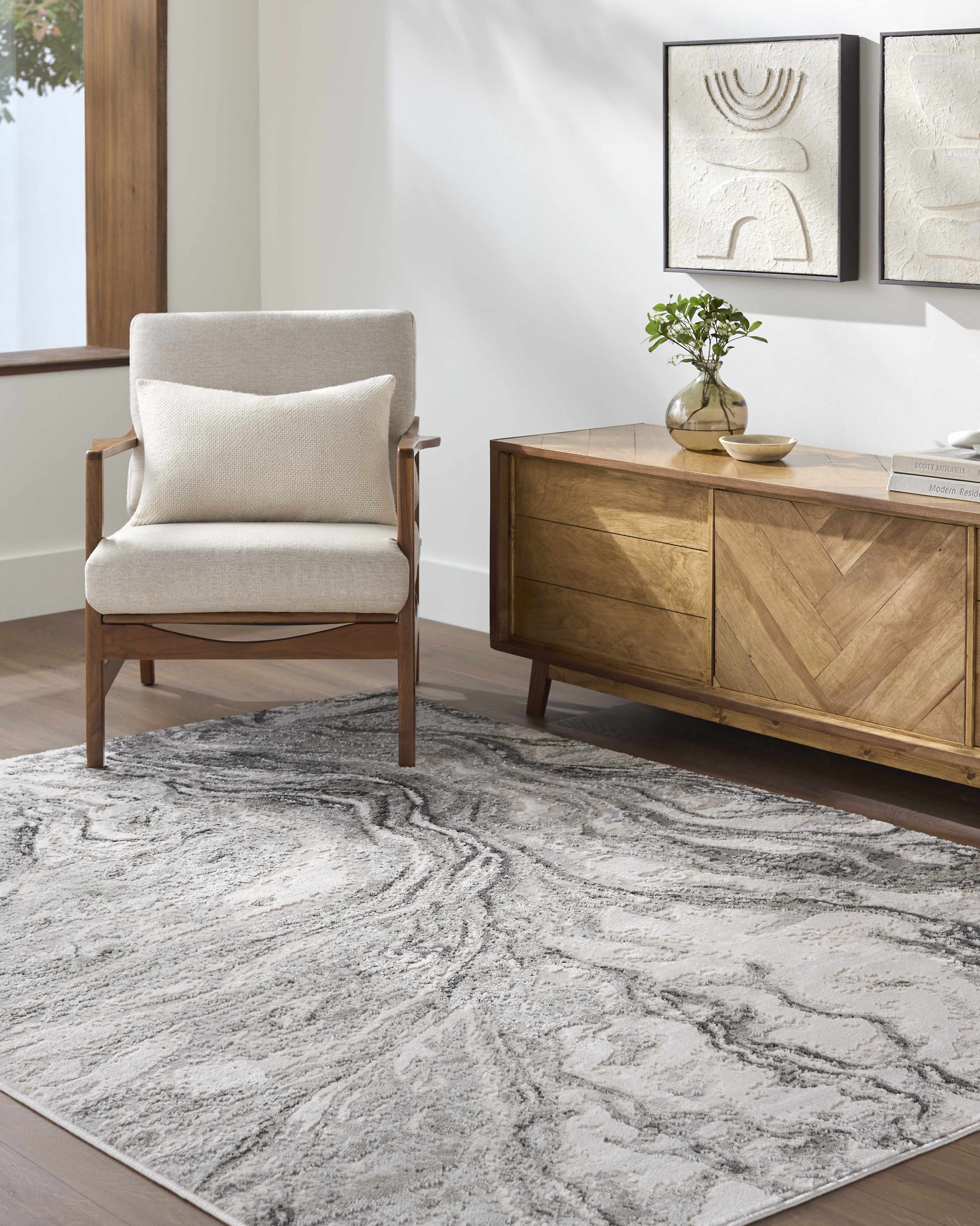 Brandi Gray Marble Area Rug - Image 2