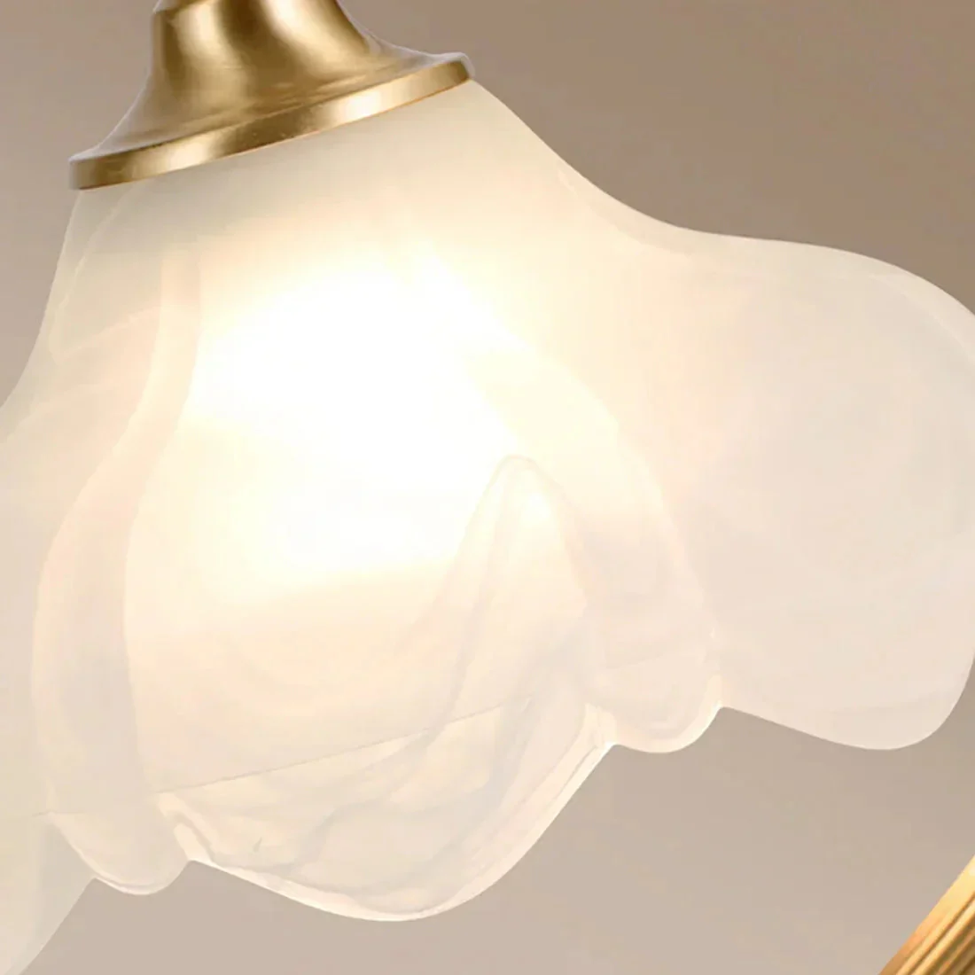 Brass Glass Petal Table Lamp E26 Dimmable 16.5" Gold Base - Image 14