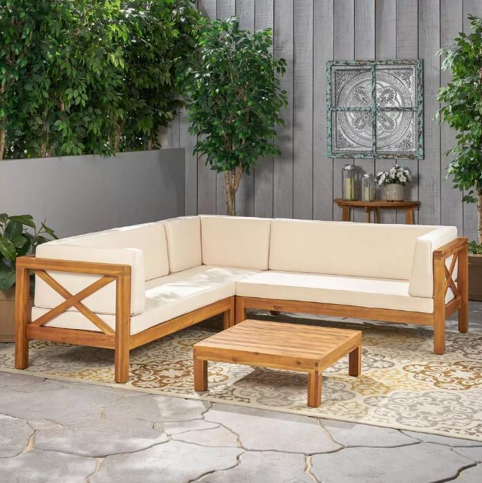 Brava X-Back 4-Piece Sofa Set Beige - Image 2