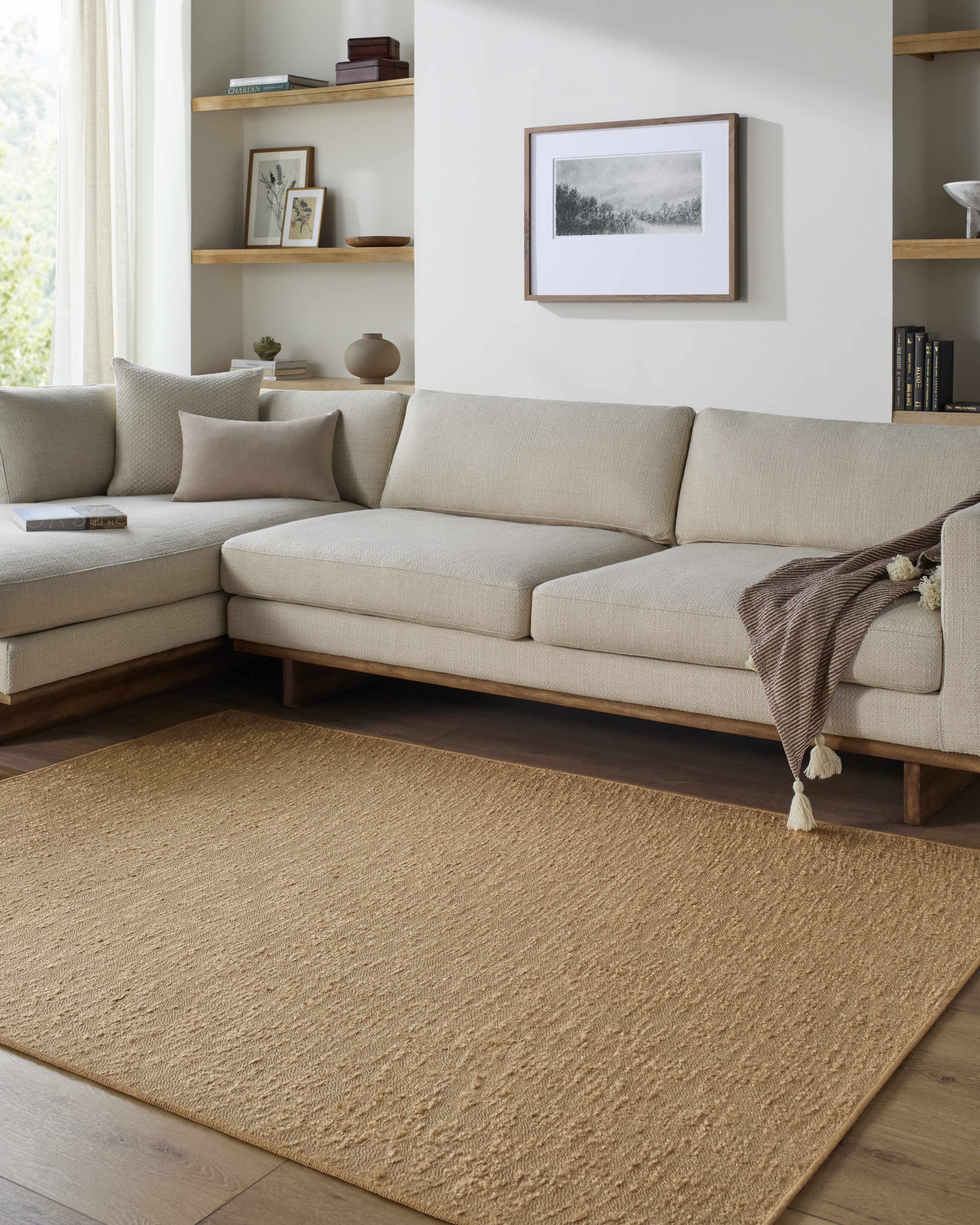 Breena 3D Solid Brown Washable Area Rug - Image 2