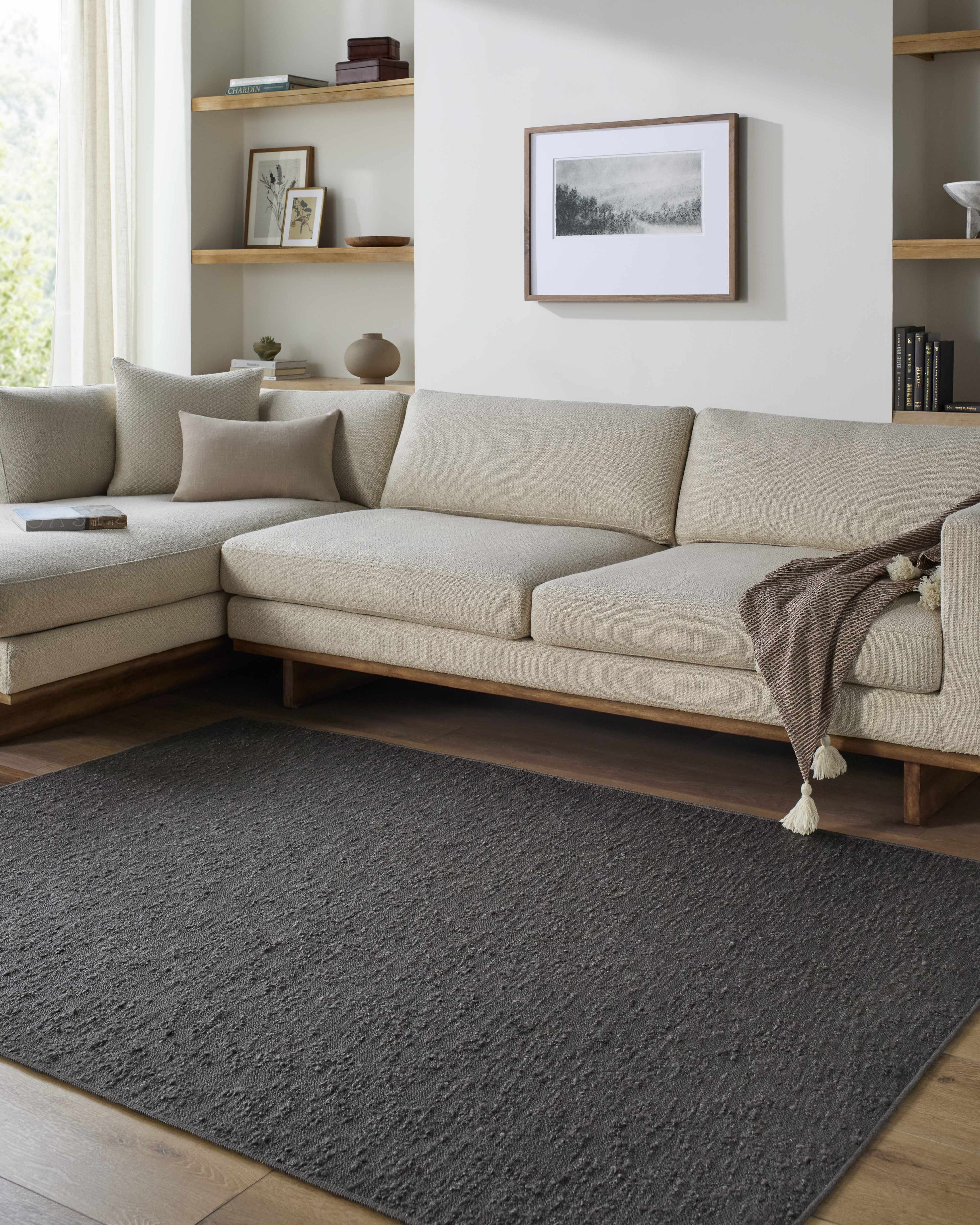 Breena Charcoal Washable Area Rug - Image 2