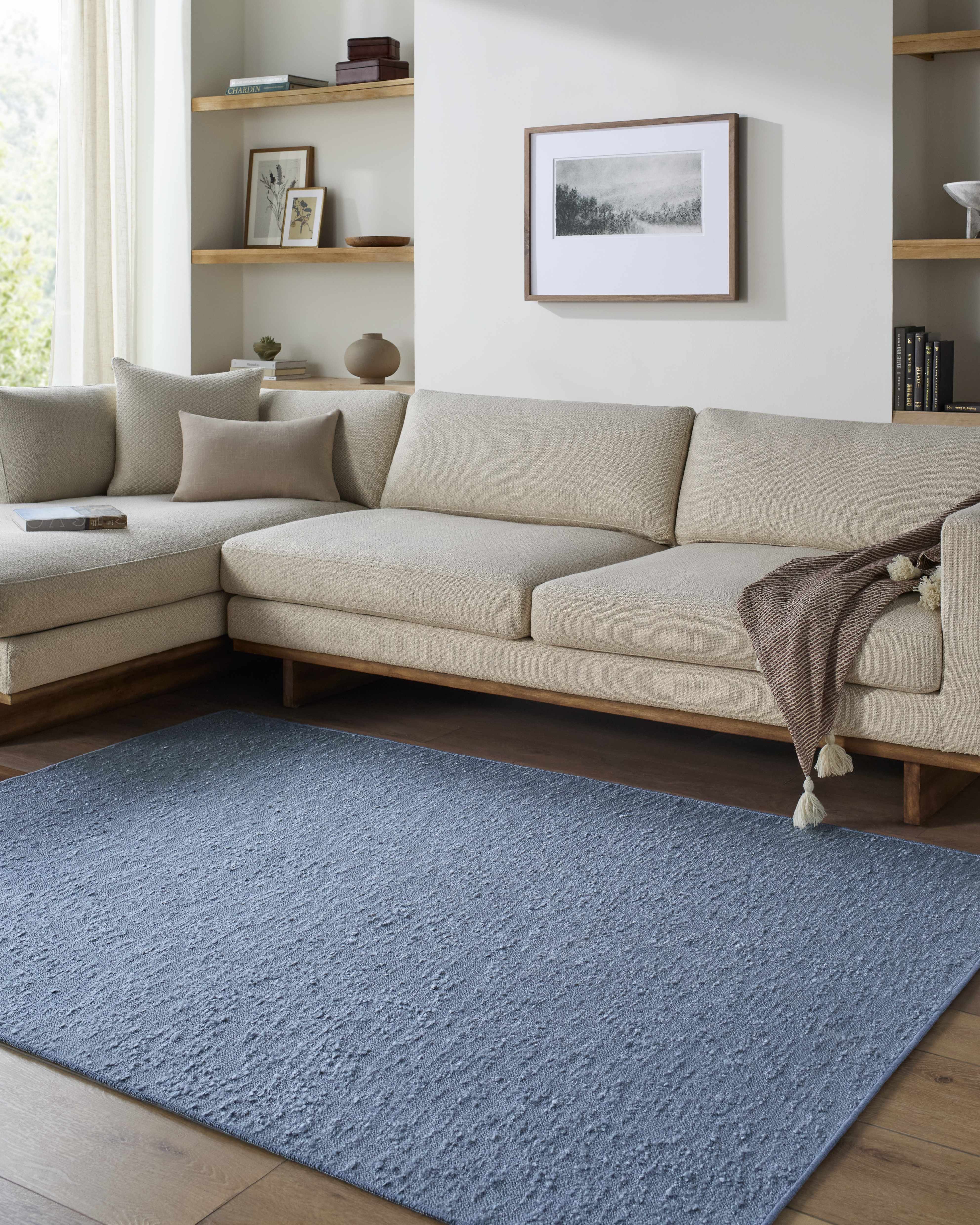 Breena Slate Blue Washable Area Rug - Image 2