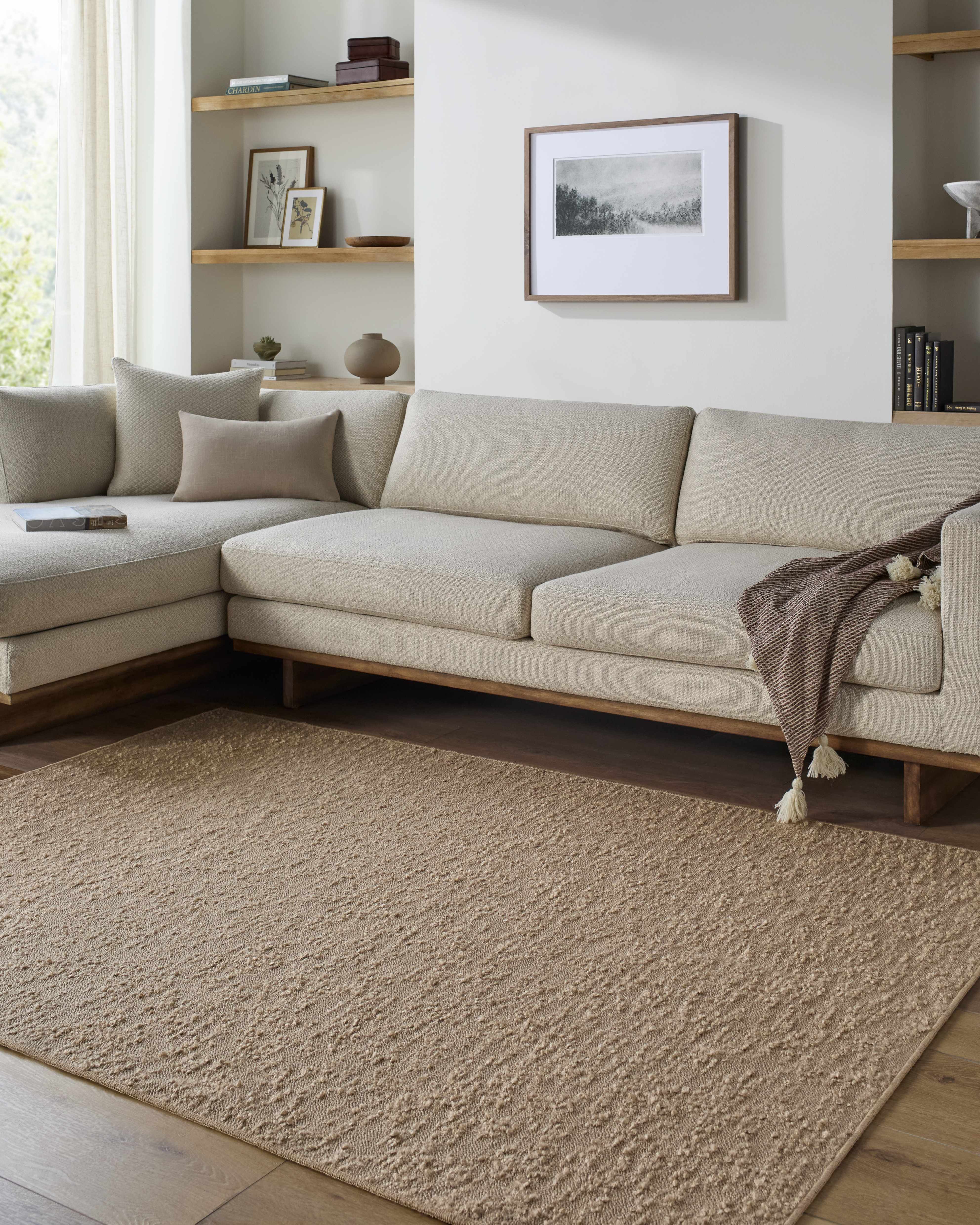 Breena Solid Taupe Washable Area Rug - Image 2