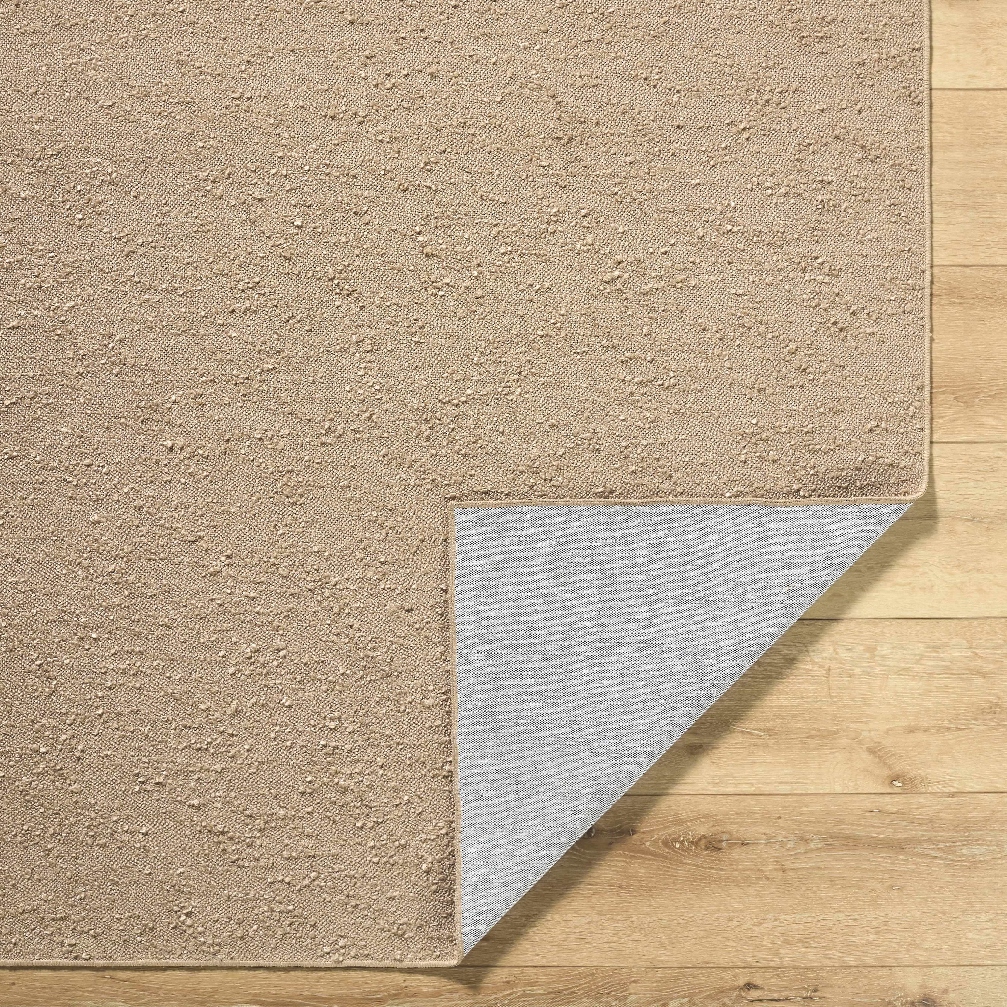 Breena Solid Taupe Washable Area Rug - Image 5
