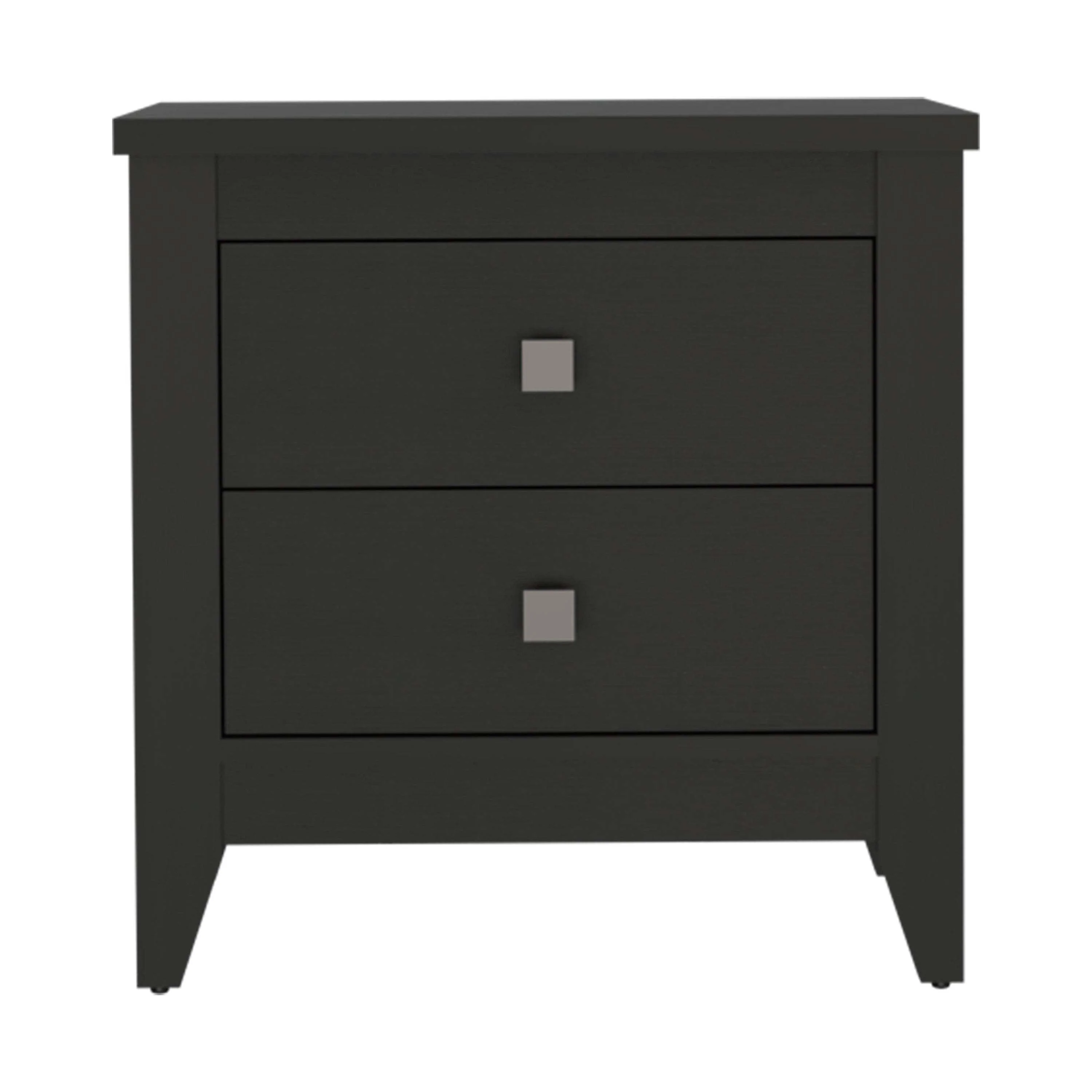 Breeze Four-Legged Modern Bedroom Nightstand with Two Drawers - Image 3