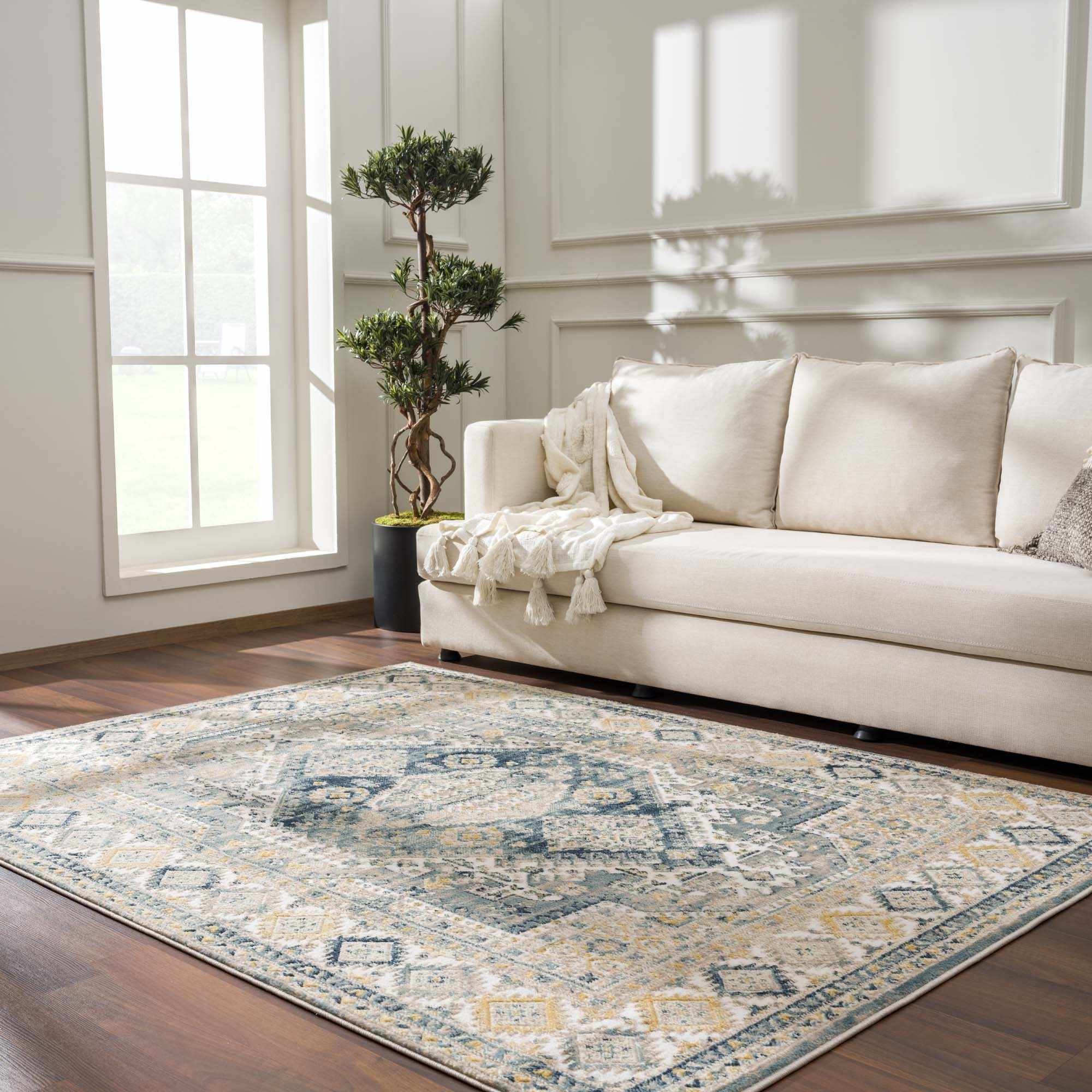 Brend Blue Medallion Area Rug - Clearance - Image 2